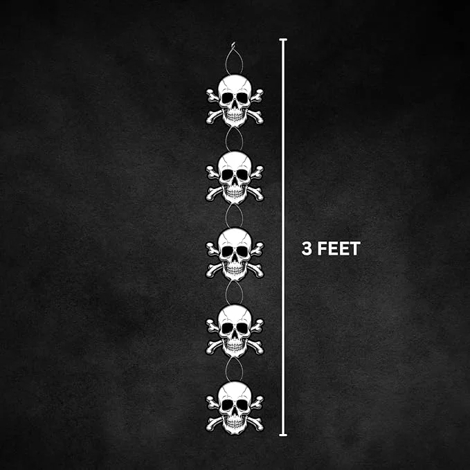 PartyDecor Mall Halloween Theme Skull Dangler (18 Pcs) - Material-Cardstock (Skull Hanging Dangler Halloween) - Premium Handcrafted 300 GSM Door Dangler by Party Decor Mall India - View 4