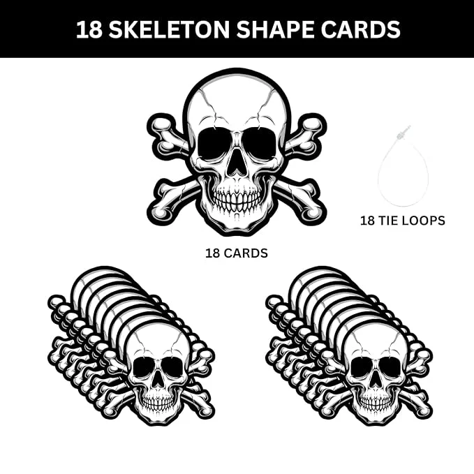 PartyDecor Mall Halloween Theme Skull Dangler (18 Pcs) - Material-Cardstock (Skull Hanging Dangler Halloween) - Premium Handcrafted 300 GSM Door Dangler by Party Decor Mall India - View 5