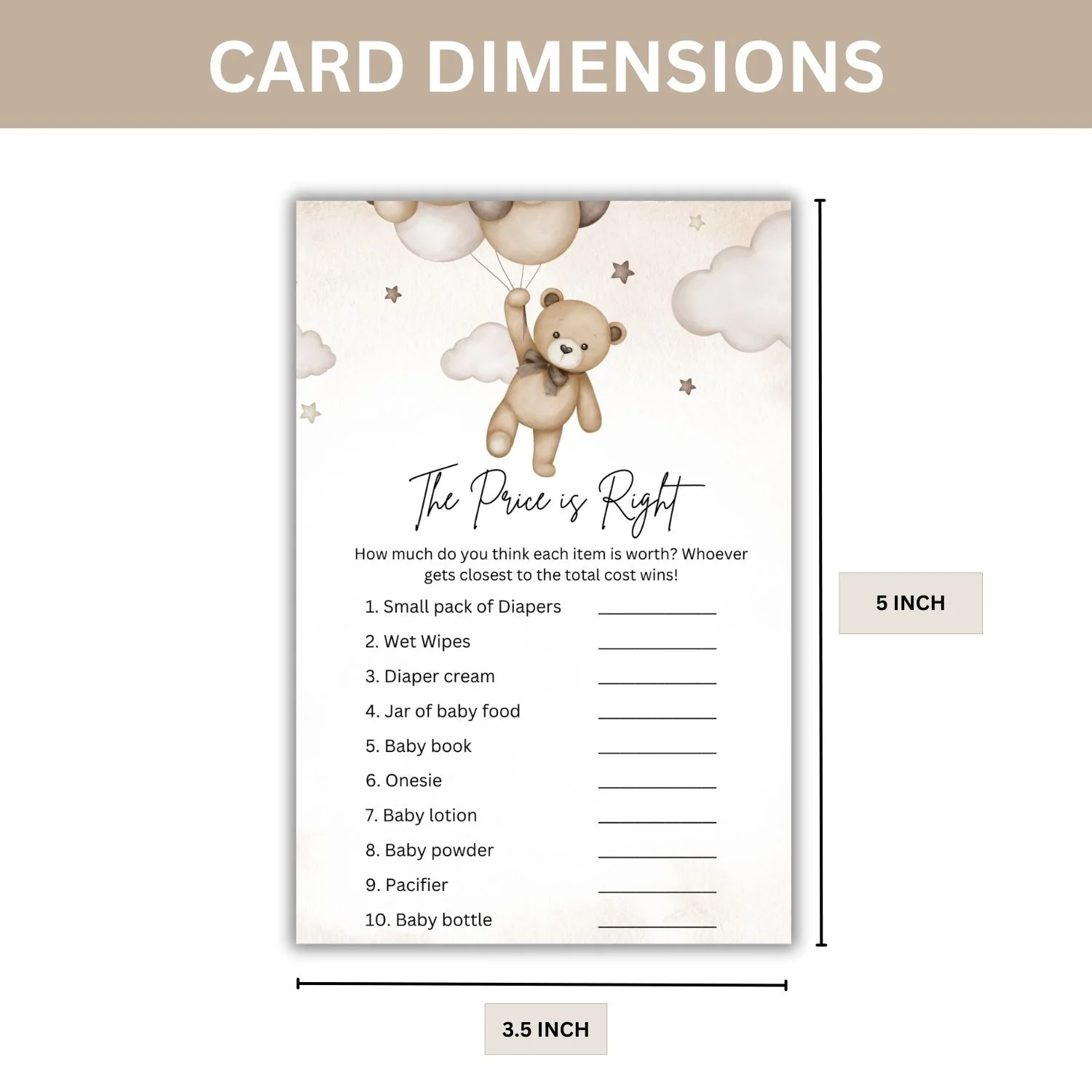 The Price Is Right Baby Shower Games Card Pack - 18 High-Quality 300gsm Cards for Fun & Exciting Celebration - Premium Handcrafted 300 GSM Card Games by Party Decor Mall India - View 2