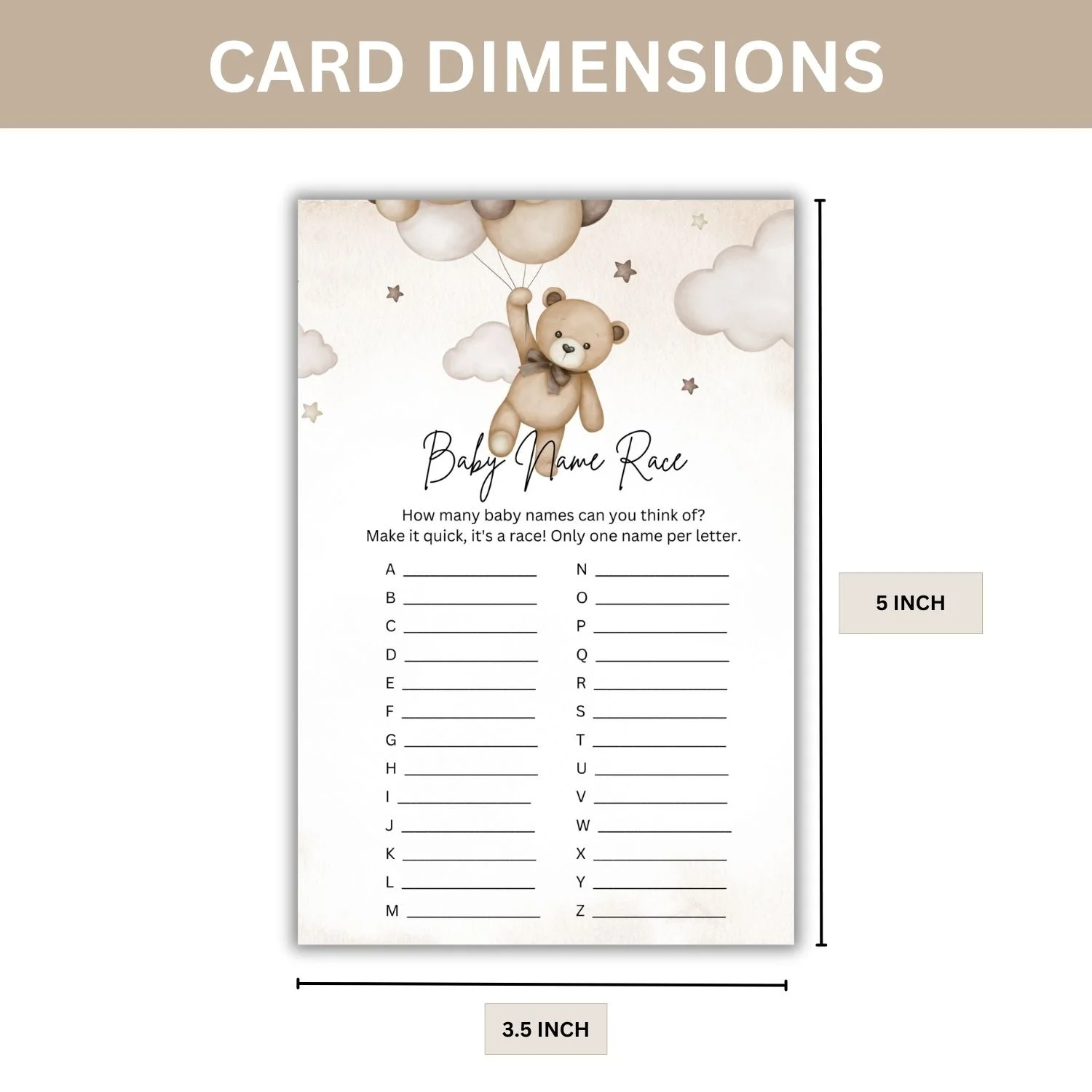 Baby Name Race Baby Shower Games Card Pack - 18 High-Quality 300gsm Cards for Fun & Exciting Celebration - Premium Handcrafted 300 GSM Card Games by Party Decor Mall India - View 2