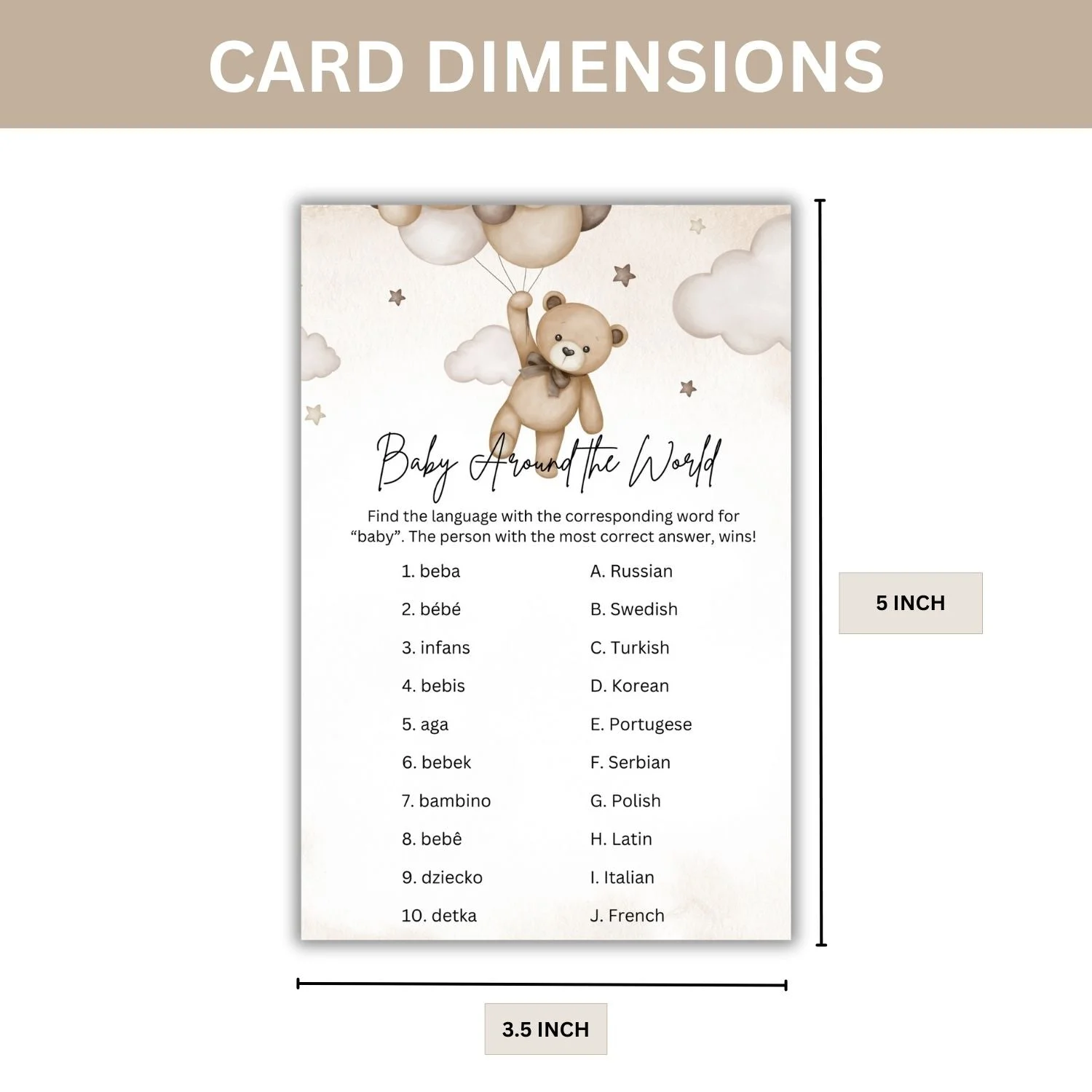 Baby Around The World Baby Shower Games Card Pack - 18 High-Quality 300gsm Cards for Fun & Exciting Celebration - Premium Handcrafted 300 GSM Card Games by Party Decor Mall India - View 2