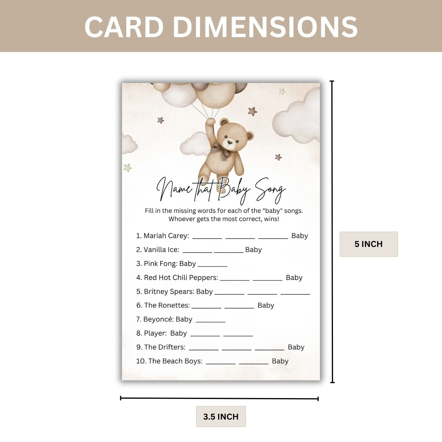Name That Baby Song Baby Shower Games Card Pack - 18 High-Quality 300gsm Cards for Fun & Exciting Celebration - Premium Handcrafted 300 GSM Card Games by Party Decor Mall India - View 2