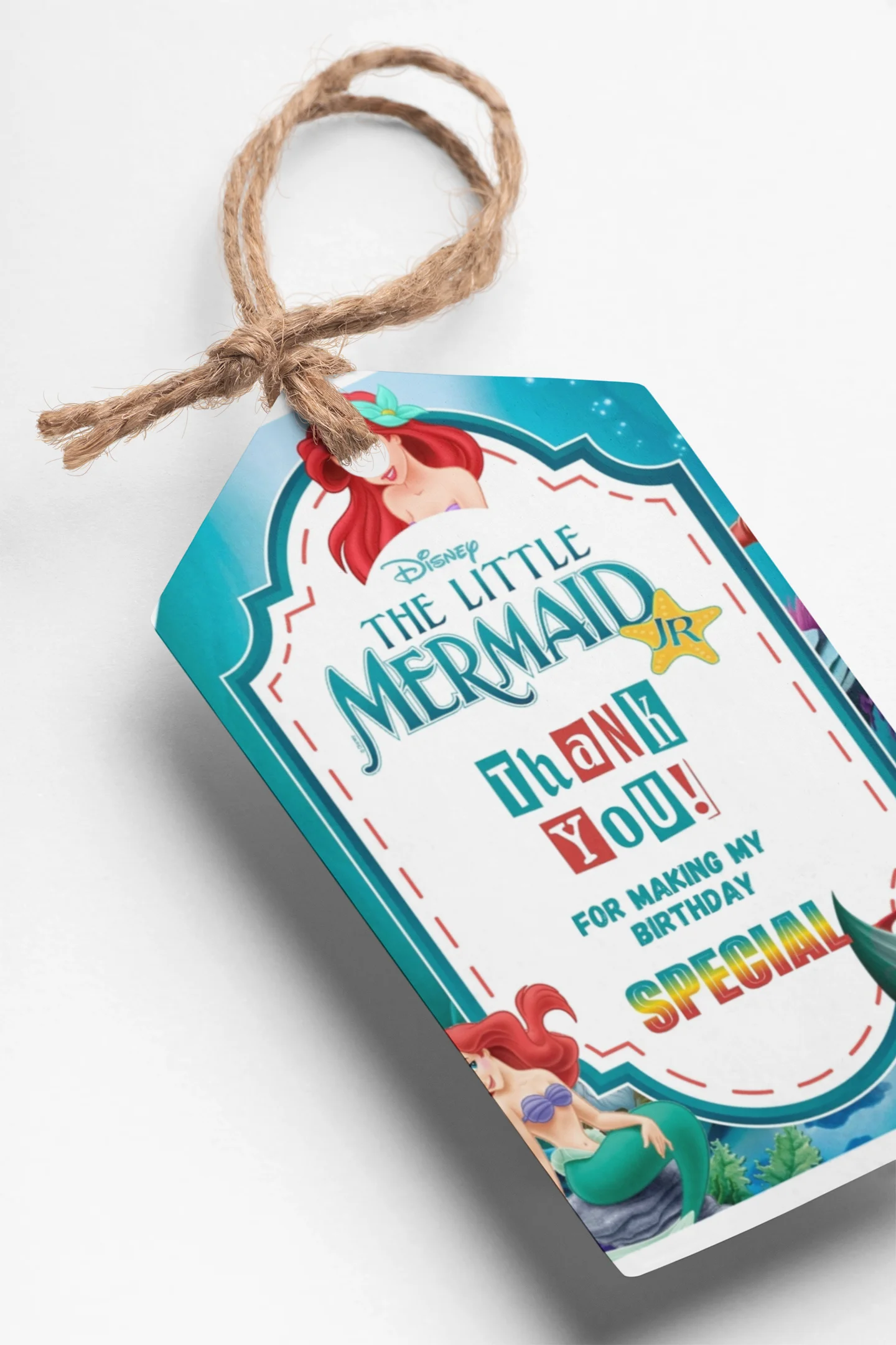 Mermaid Theme Thank You Cards & Return Gift Tags - 30Pcs, 2x3.5, 250 GSM Cardstock, Green & Black (Mermaid)…