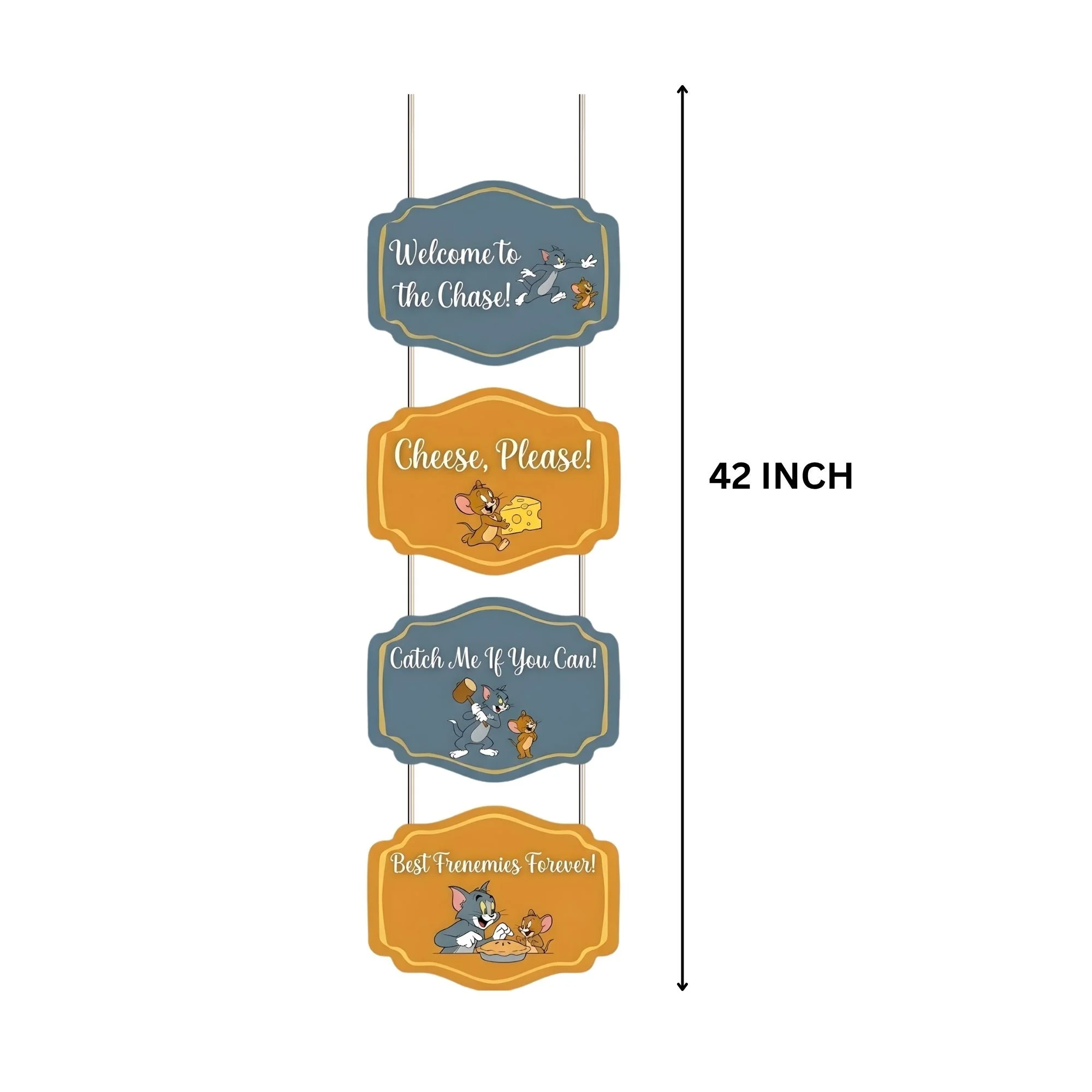 Tom & Jerry Door/Wall Hanging Dangler- (42 Inches/250 GSM Cardstock/Brown & Blue/6Pcs) - Premium Handcrafted 300 GSM Door Dangler by Party Decor Mall India - View 3