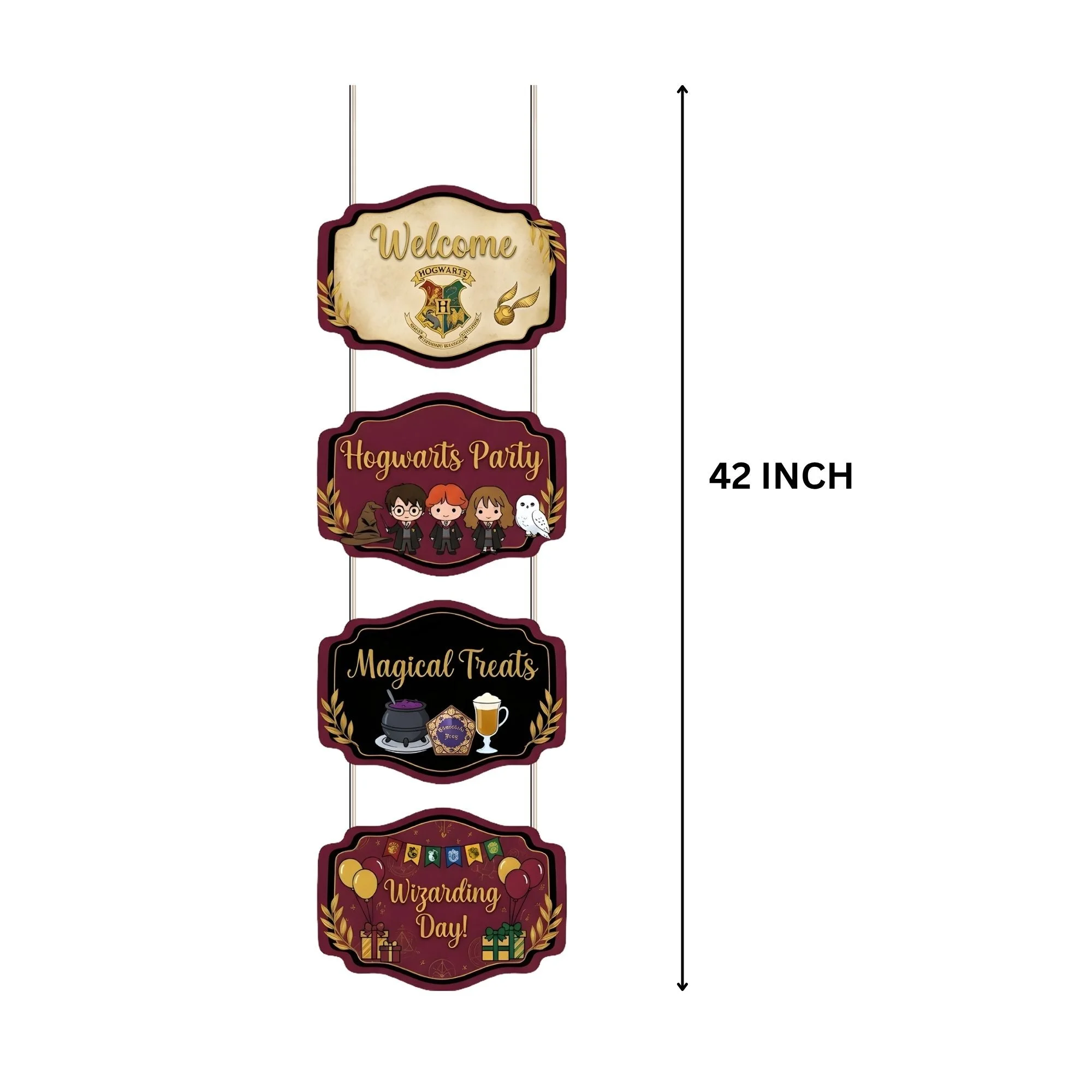 Harry Potter Door/Wall Hanging Dangler- (42 Inches/250 GSM Cardstock/Brown & Black /6Pcs) - Premium Handcrafted 300 GSM Door Dangler by Party Decor Mall India - View 3