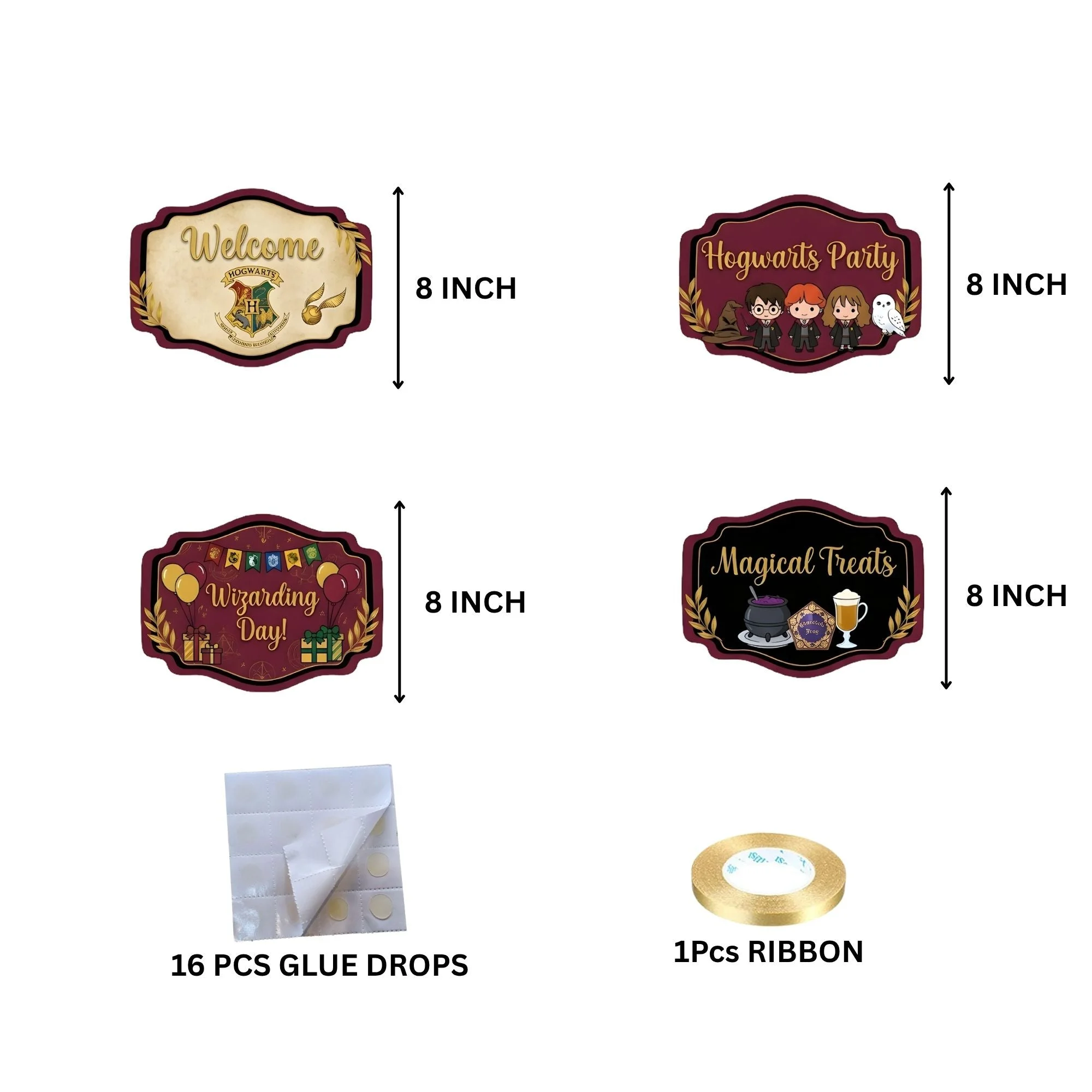 Harry Potter Door/Wall Hanging Dangler- (42 Inches/250 GSM Cardstock/Brown & Black /6Pcs) - Premium Handcrafted 300 GSM Door Dangler by Party Decor Mall India - View 4