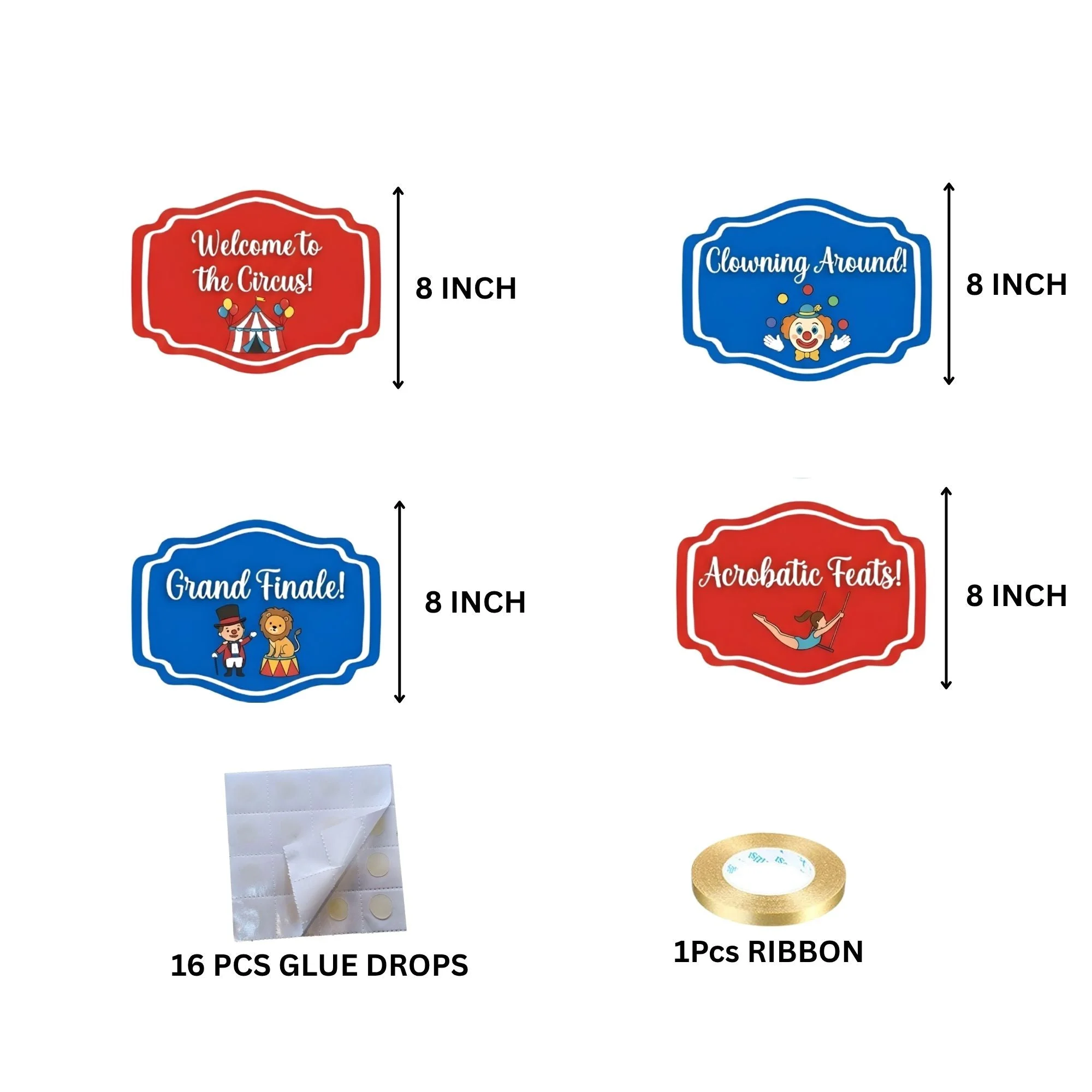 Carnival Model 2 Door/Wall Hanging Dangler- (42 Inches/250 GSM Cardstock/Red & Blue/6Pcs) - Premium Handcrafted 300 GSM Door Dangler by Party Decor Mall India - View 4
