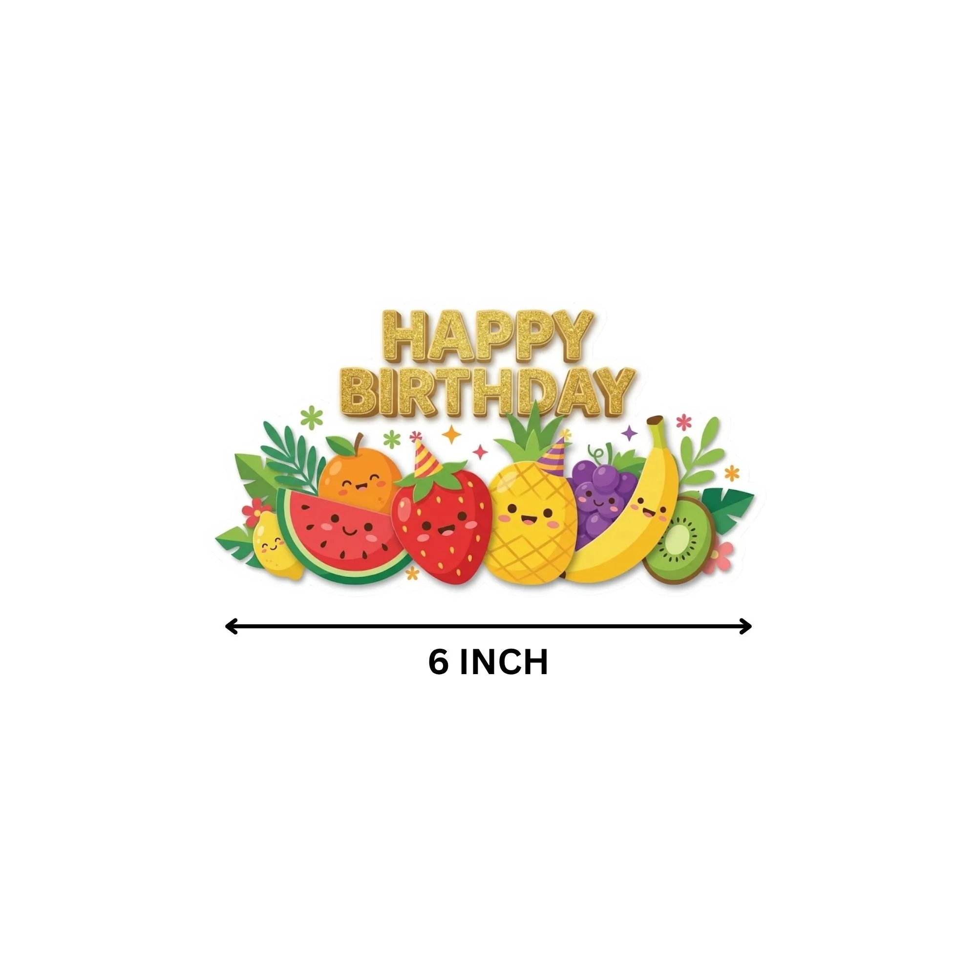 Fruits Birthday Cake Topper for Kids | Premium 300 GSM Cardstock | Cute Cartoon Party Decoration | Cake Decoration Topper for Birthday Party Supplies - Premium Handcrafted 300 GSM Party Supplies, Cake Topper by Party Decor Mall India - View 4