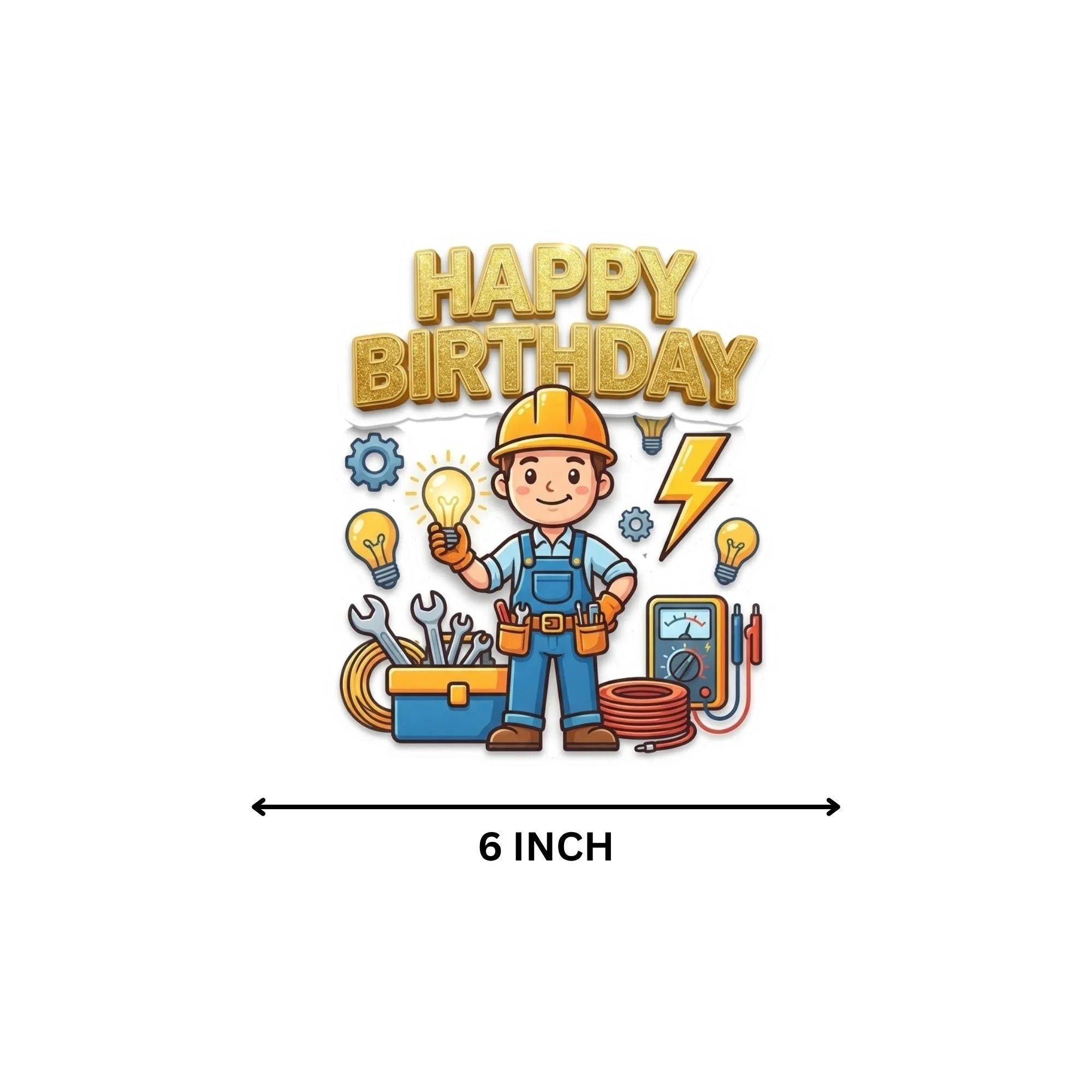 Electricion Birthday Cake Topper for Kids | Premium 300 GSM Cardstock | Cute Cartoon Party Decoration | Cake Decoration Topper for Birthday Party Supplies - Premium Handcrafted 300 GSM Party Supplies, Cake Topper by Party Decor Mall India - View 4