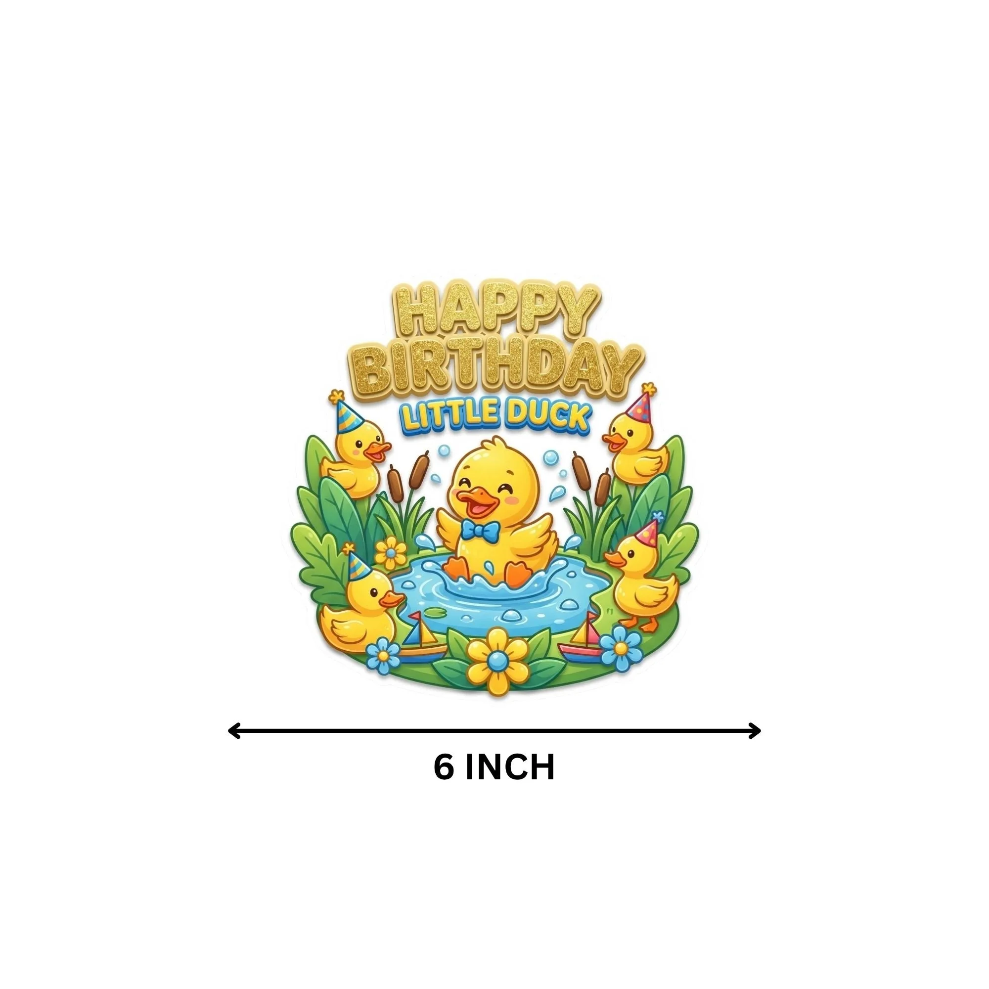 Baby Duck Birthday Cake Topper for Kids | Premium 300 GSM Cardstock | Cute Cartoon Party Decoration | Cake Decoration Topper for Birthday Party Supplies - Premium Handcrafted 300 GSM Party Supplies, Cake Topper by Party Decor Mall India - View 4