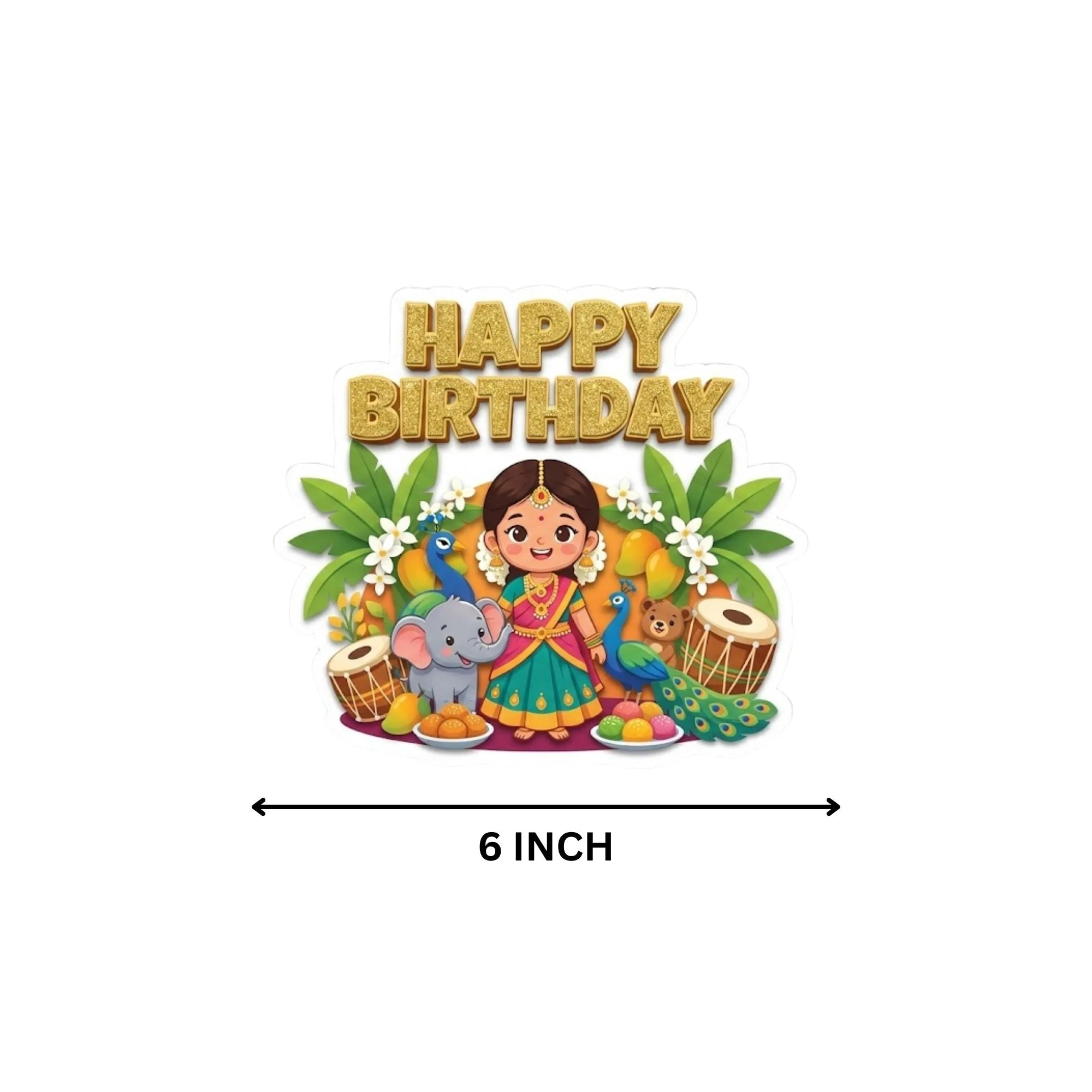 Festival Birthday Cake Topper for Kids | Premium 300 GSM Cardstock | Cute Cartoon Party Decoration | Cake Decoration Topper for Birthday Party Supplies - Premium Handcrafted 300 GSM Party Supplies, Cake Topper by Party Decor Mall India - View 4