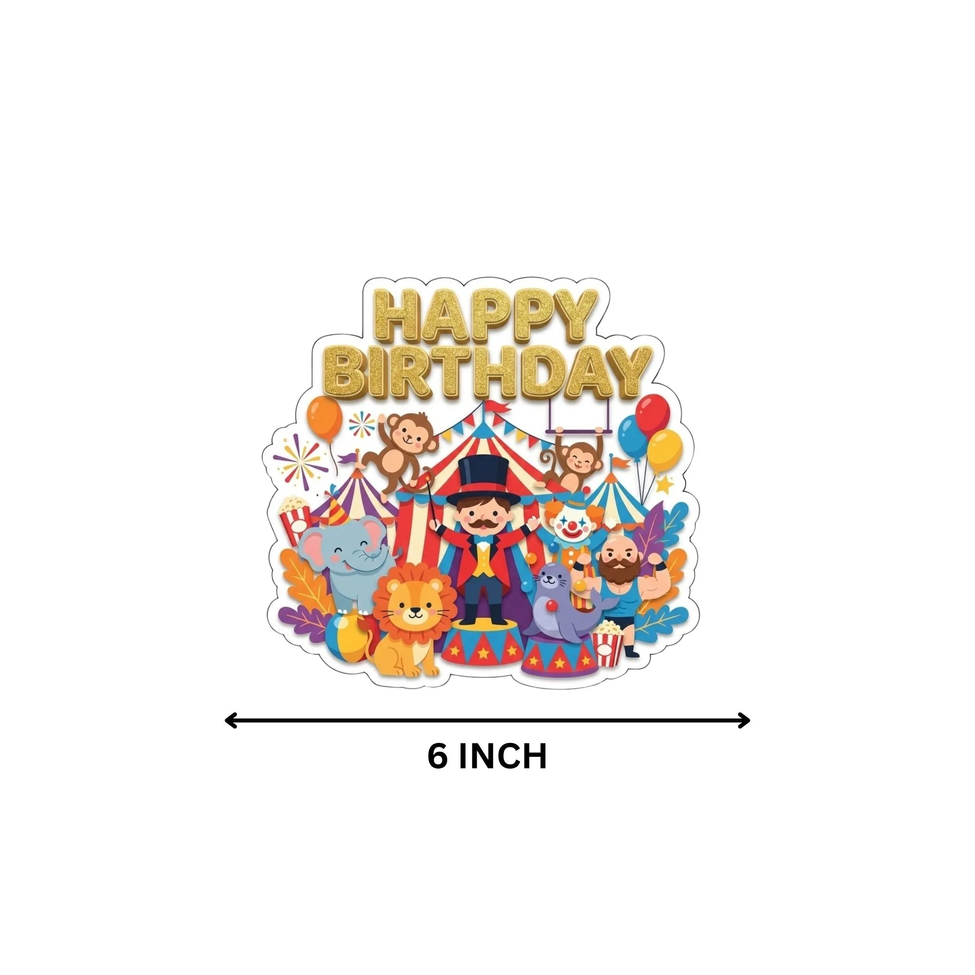 Carnival Kid Birthday Cake Topper for Kids | Premium 300 GSM Cardstock | Cute Cartoon Party Decoration | Cake Decoration Topper for Birthday Party Supplies - Premium Handcrafted 300 GSM Party Supplies, Cake Topper by Party Decor Mall India - View 4