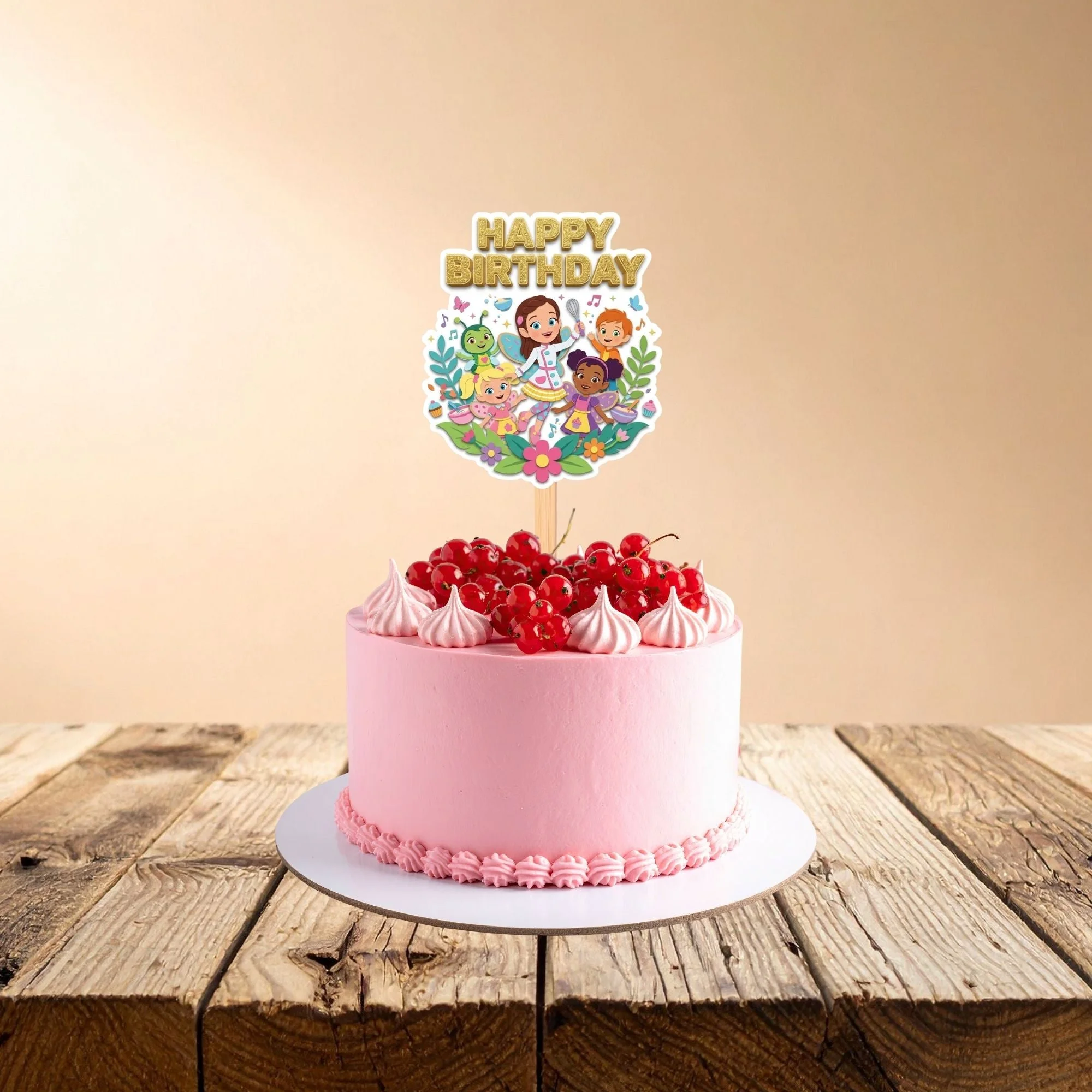 Butterbean's Birthday Cake Topper for Kids | Premium 300 GSM Cardstock | Cute Cartoon Party Decoration | Cake Decoration Topper for Birthday Party Supplies - Premium Handcrafted 300 GSM Party Supplies, Cake Topper by Party Decor Mall India - View 1