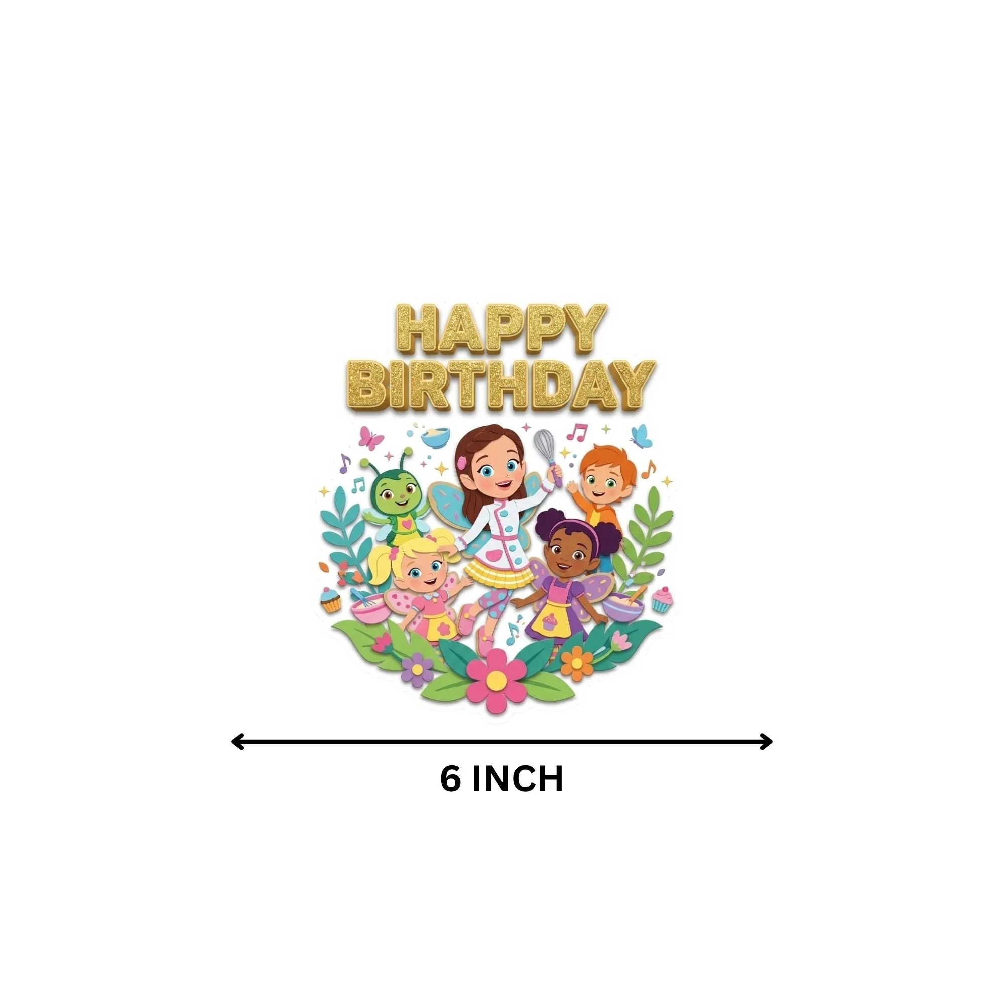 Butterbean's Birthday Cake Topper for Kids | Premium 300 GSM Cardstock | Cute Cartoon Party Decoration | Cake Decoration Topper for Birthday Party Supplies - Premium Handcrafted 300 GSM Party Supplies, Cake Topper by Party Decor Mall India - View 4