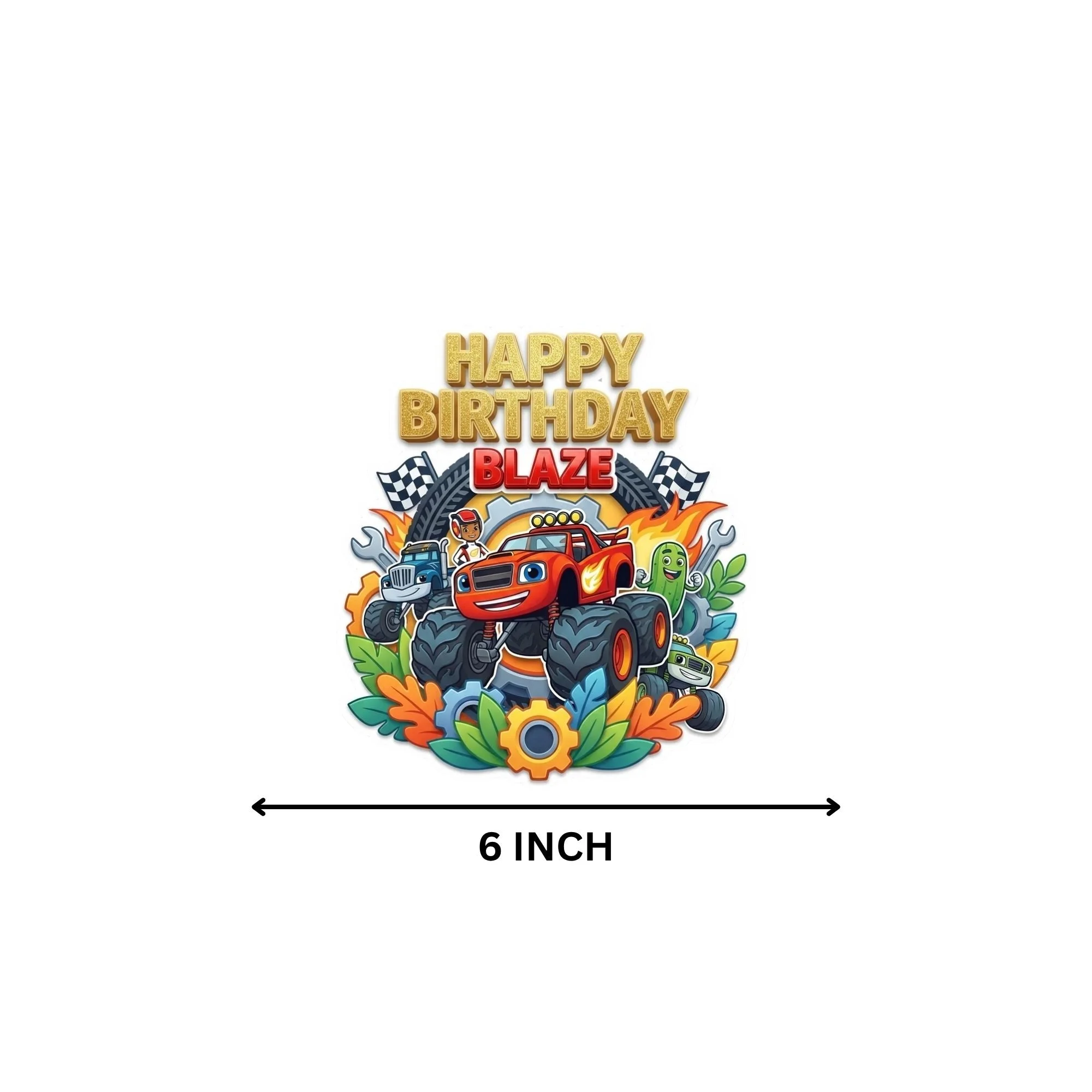 Monster Truck Birthday Cake Topper for Kids | Premium 300 GSM Cardstock | Cute Cartoon Party Decoration | Cake Decoration Topper for Birthday Party Supplies - Premium Handcrafted 300 GSM Party Supplies, Cake Topper by Party Decor Mall India - View 4