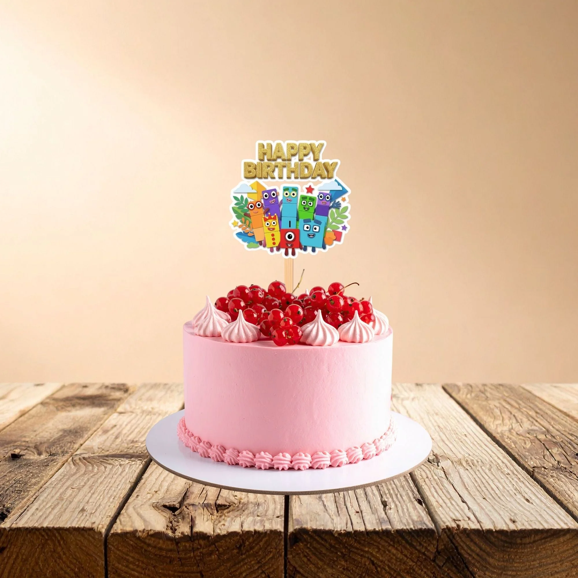 Number Blocks Birthday Cake Topper for Kids | Premium 300 GSM Cardstock | Cute Cartoon Party Decoration | Cake Decoration Topper for Birthday Party Supplies - Premium Handcrafted 300 GSM Party Supplies, Cake Topper by Party Decor Mall India - View 1