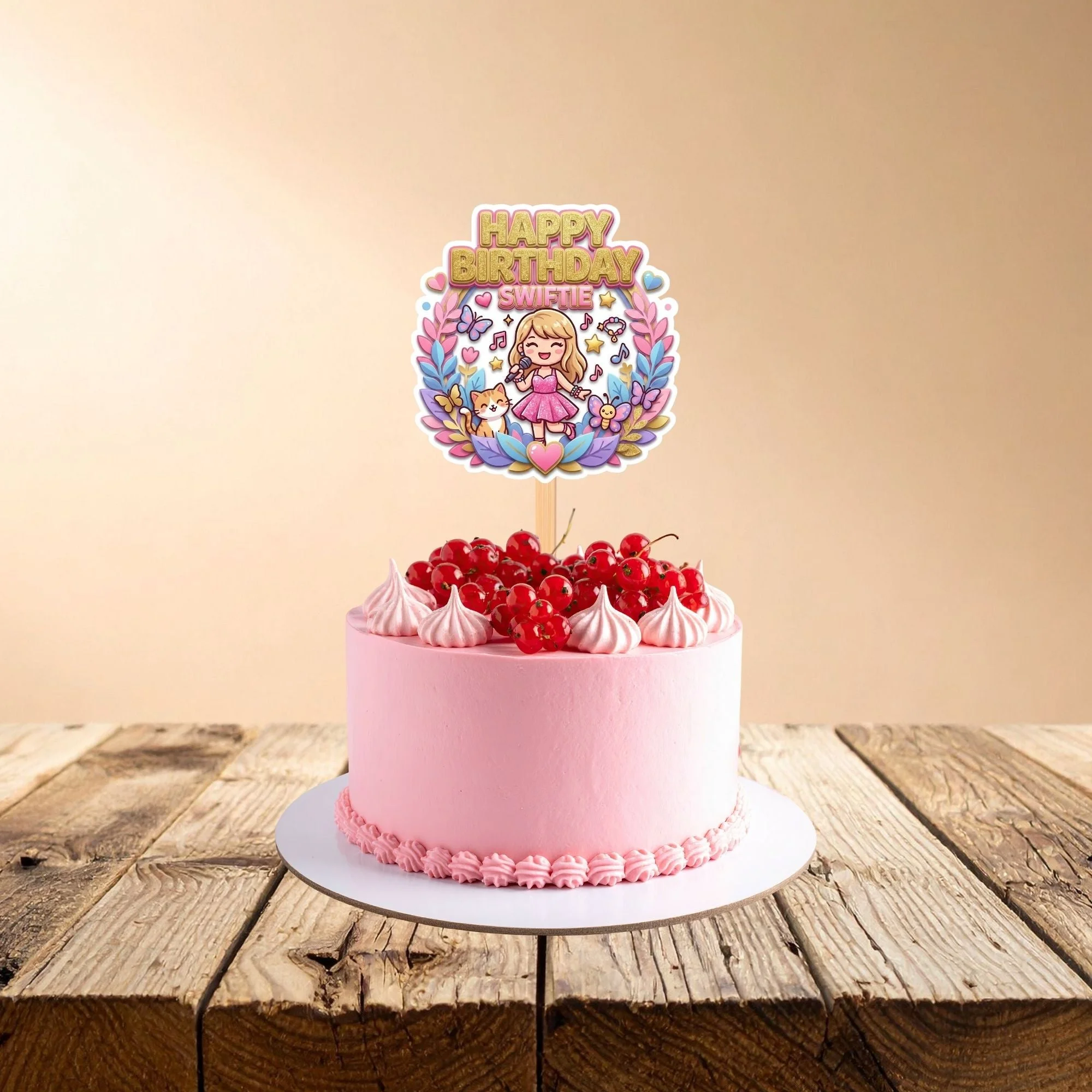 Kawaii Singing/Music Birthday Cake Topper for Kids | Premium 300 GSM Cardstock | Cute Cartoon Party Decoration | Cake Decoration Topper for Birthday Party Supplies - Premium Handcrafted 300 GSM Party Supplies, Cake Topper by Party Decor Mall India - View 1