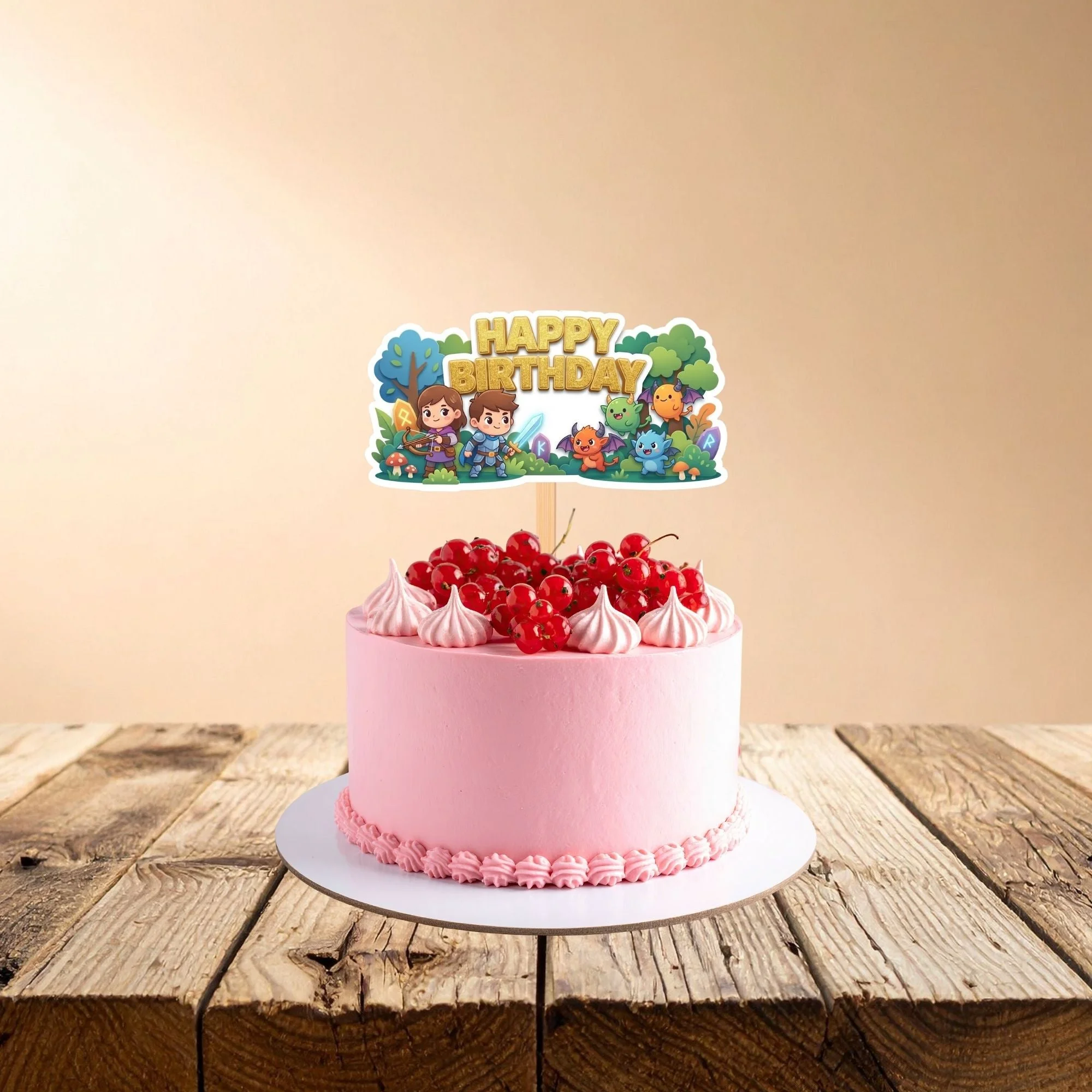 Jungle Safari Birthday Cake Topper for Kids | Premium 300 GSM Cardstock | Cute Cartoon Party Decoration | Cake Decoration Topper for Birthday Party Supplies - Premium Handcrafted 300 GSM Party Supplies, Cake Topper by Party Decor Mall India - View 1