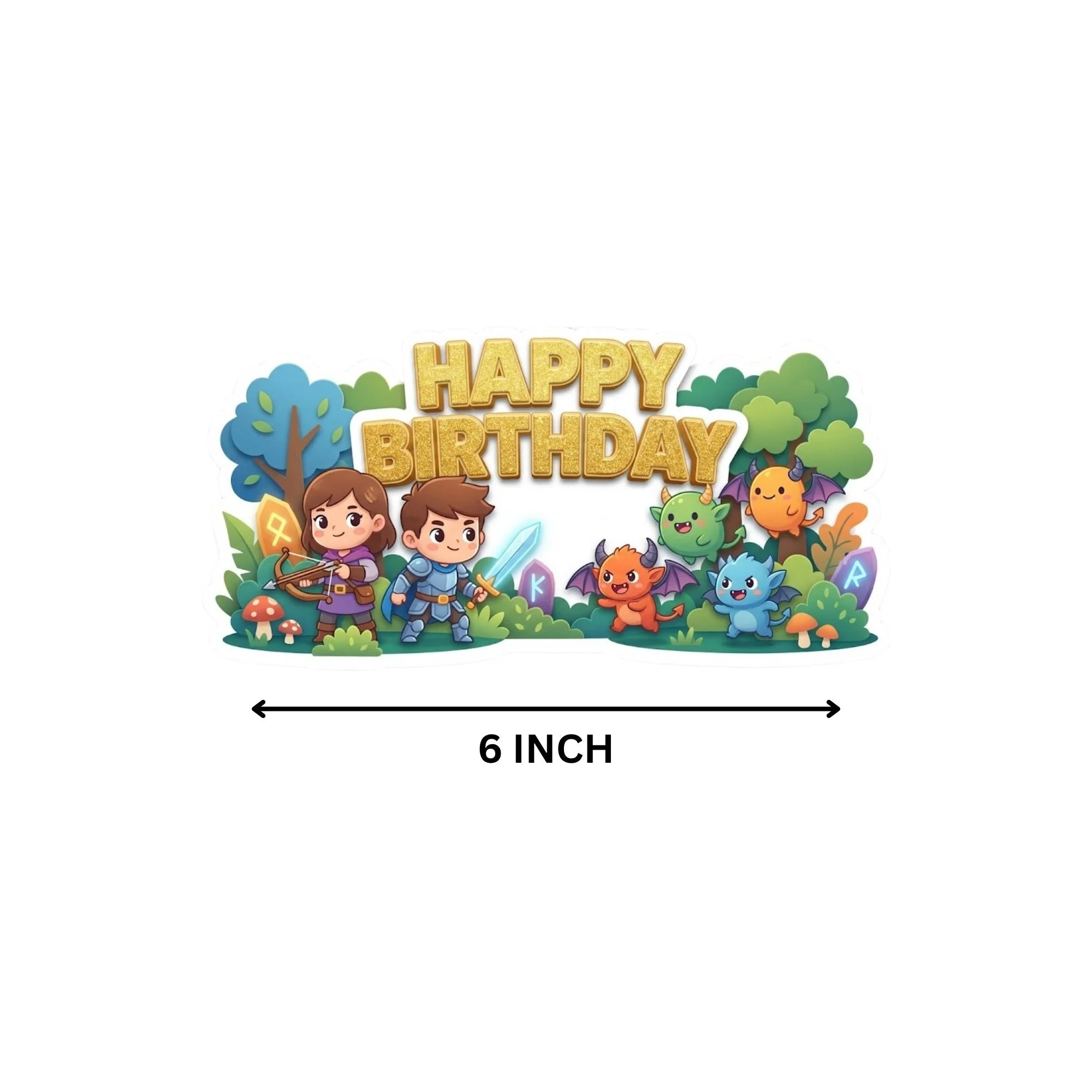 Jungle Safari Birthday Cake Topper for Kids | Premium 300 GSM Cardstock | Cute Cartoon Party Decoration | Cake Decoration Topper for Birthday Party Supplies - Premium Handcrafted 300 GSM Party Supplies, Cake Topper by Party Decor Mall India - View 4