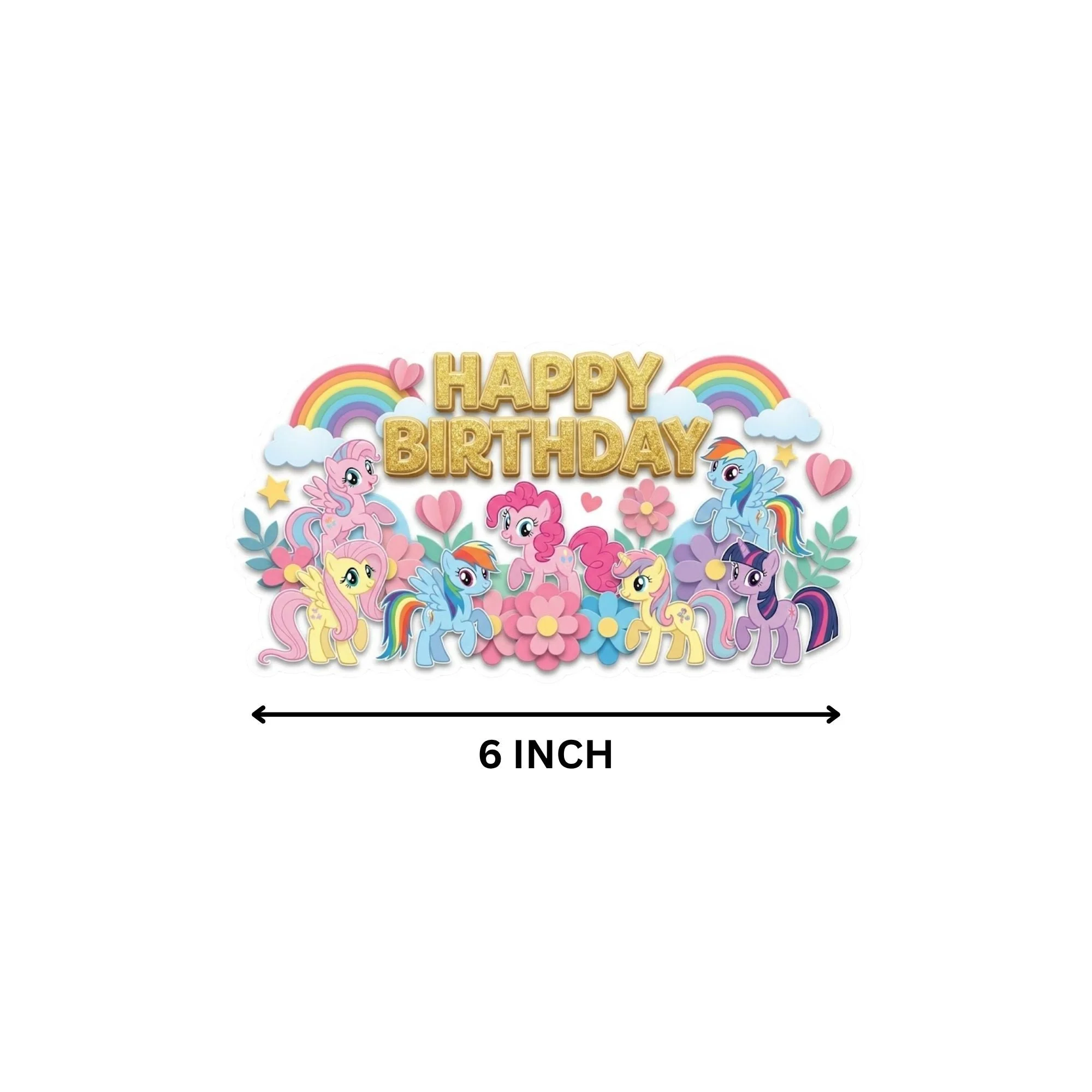 Little Pony Birthday Cake Topper for Kids | Premium 300 GSM Cardstock | Cute Cartoon Party Decoration | Cake Decoration Topper for Birthday Party Supplies - Premium Handcrafted 300 GSM Party Supplies, Cake Topper by Party Decor Mall India - View 4
