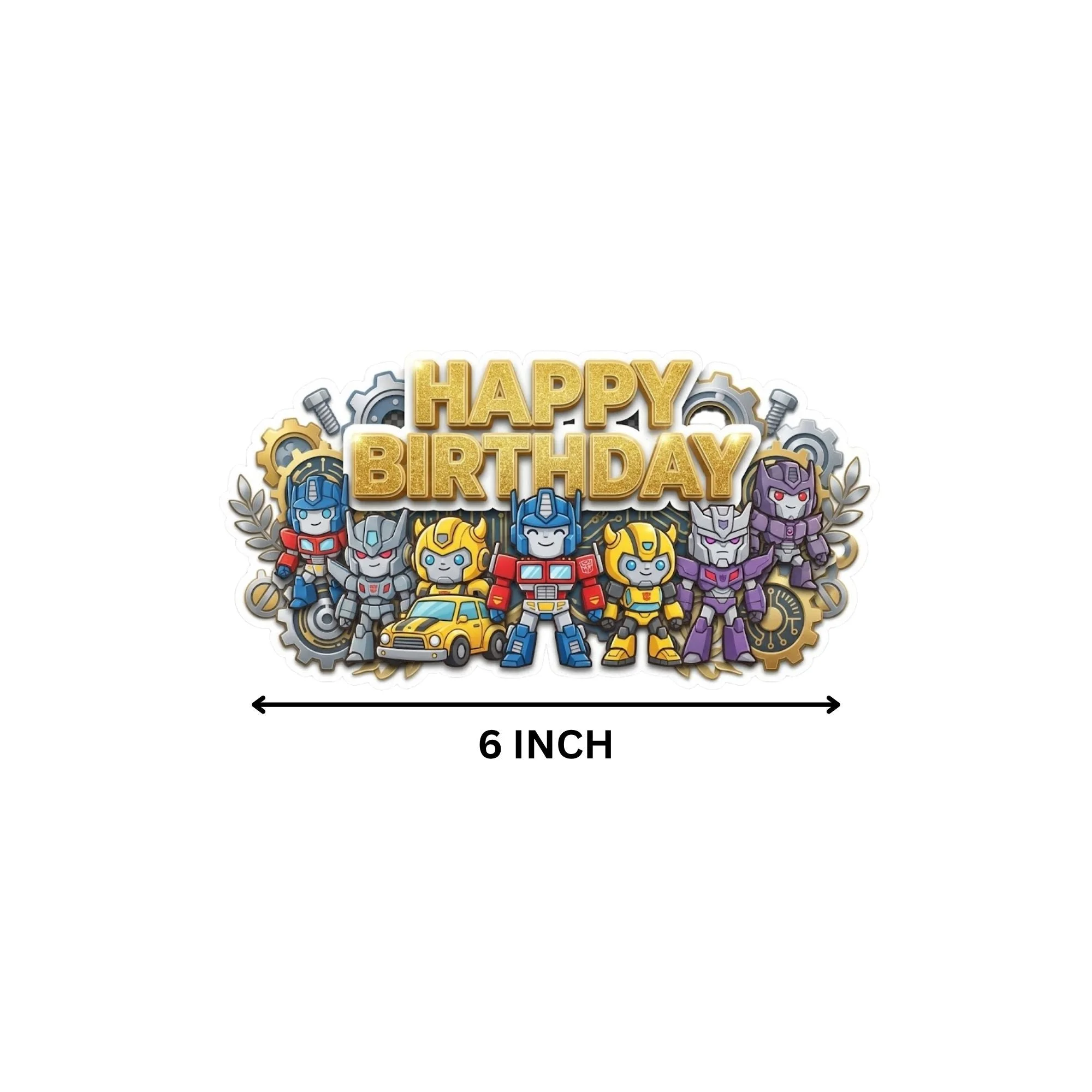 Transformers Birthday Cake Topper for Kids | Premium 300 GSM Cardstock | Cute Cartoon Party Decoration | Cake Decoration Topper for Birthday Party Supplies - Premium Handcrafted 300 GSM Party Supplies, Cake Topper by Party Decor Mall India - View 4