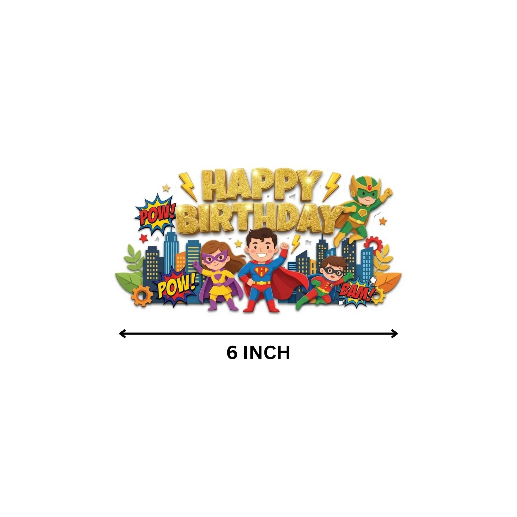 Super Hero Squad Birthday Cake Topper for Kids | Premium 300 GSM Cardstock | Cute Cartoon Party Decoration | Cake Decoration Topper for Birthday Party Supplies - Premium Handcrafted 300 GSM Party Supplies, Cake Topper by Party Decor Mall India - View 4