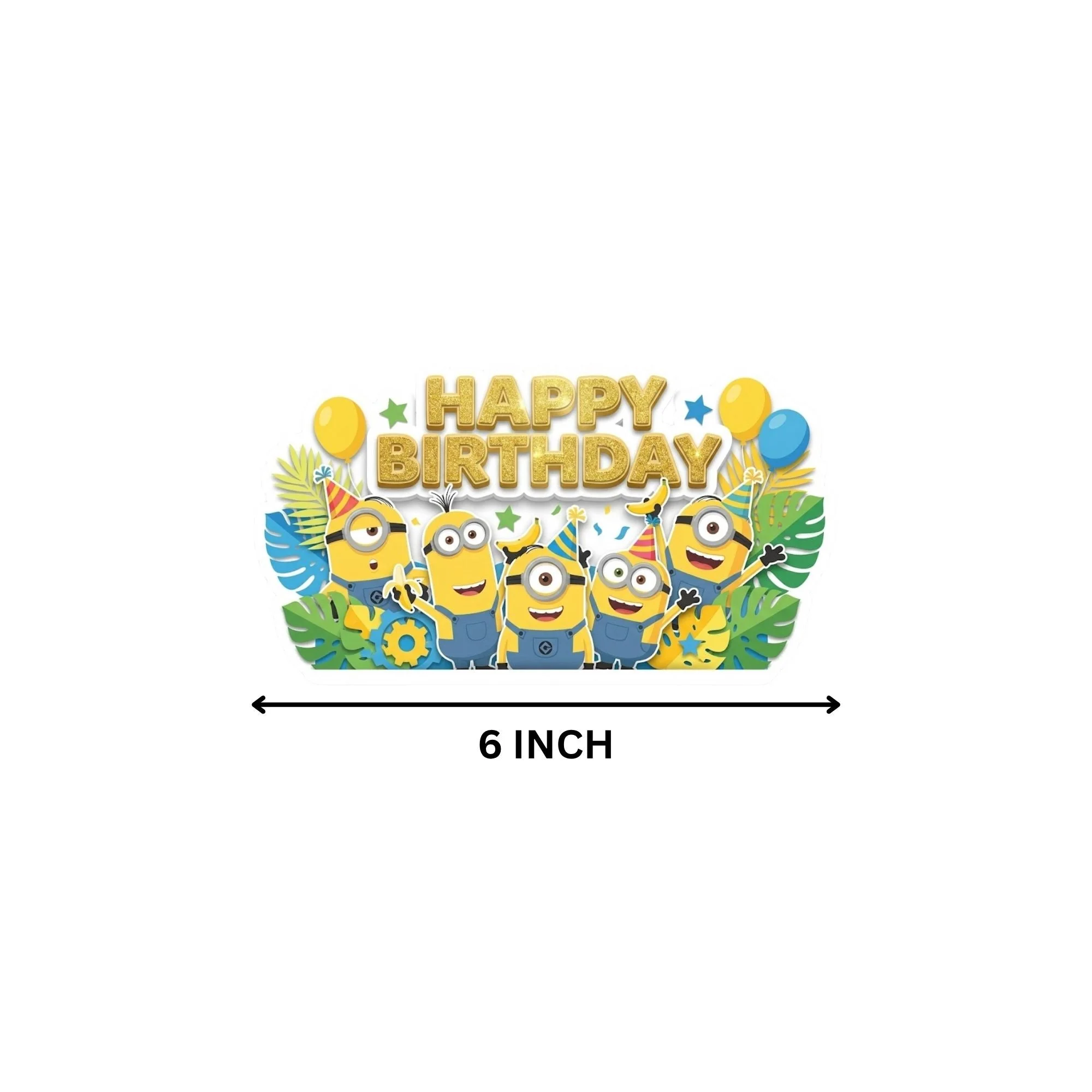 Minions Birthday Cake Topper for Kids | Premium 300 GSM Cardstock | Cute Cartoon Party Decoration | Cake Decoration Topper for Birthday Party Supplies - Premium Handcrafted 300 GSM Party Supplies, Cake Topper by Party Decor Mall India - View 4