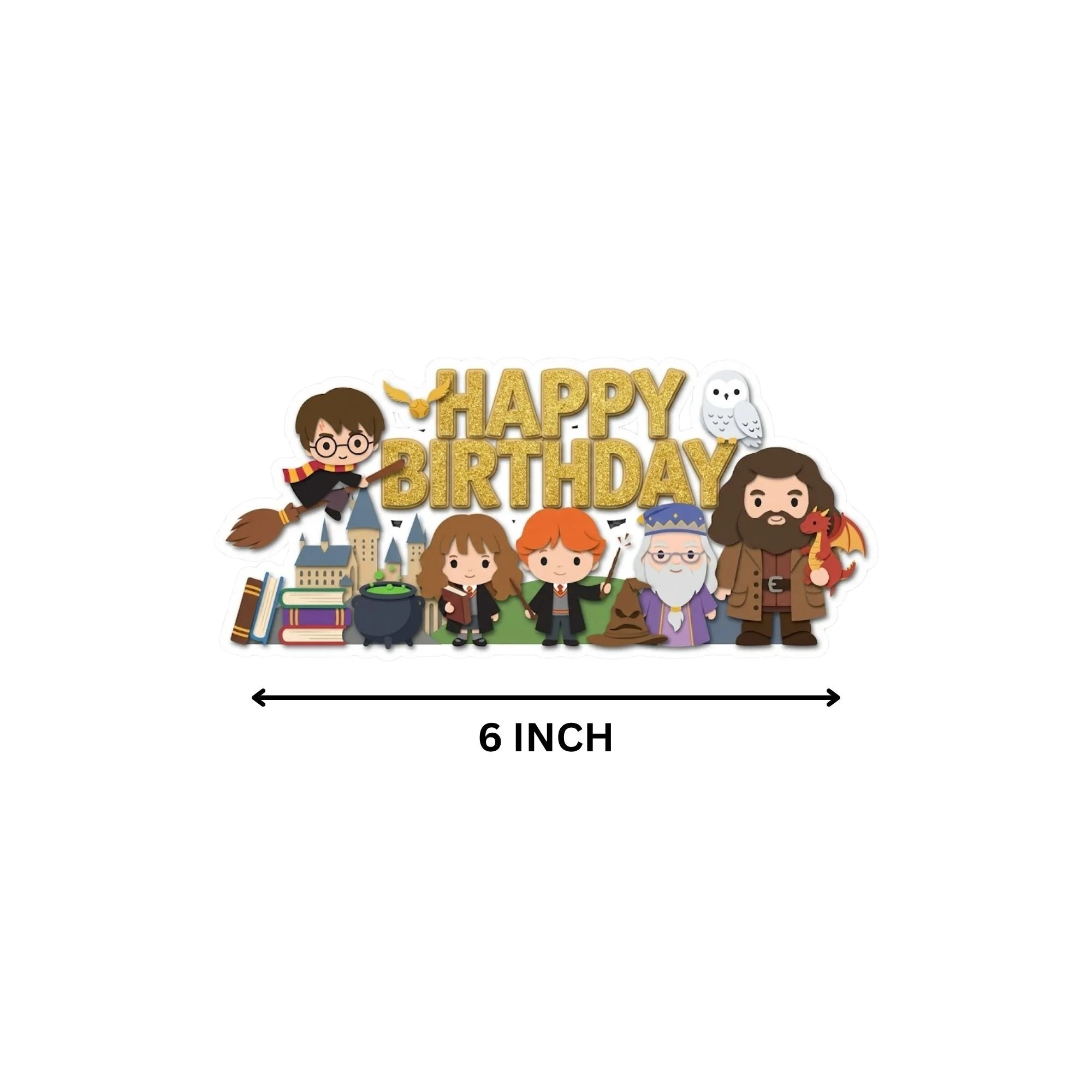 Harry  Potter Birthday Cake Topper for Kids | Premium 300 GSM Cardstock | Cute Cartoon Party Decoration | Cake Decoration Topper for Birthday Party Supplies - Premium Handcrafted 300 GSM Party Supplies, Cake Topper by Party Decor Mall India - View 4