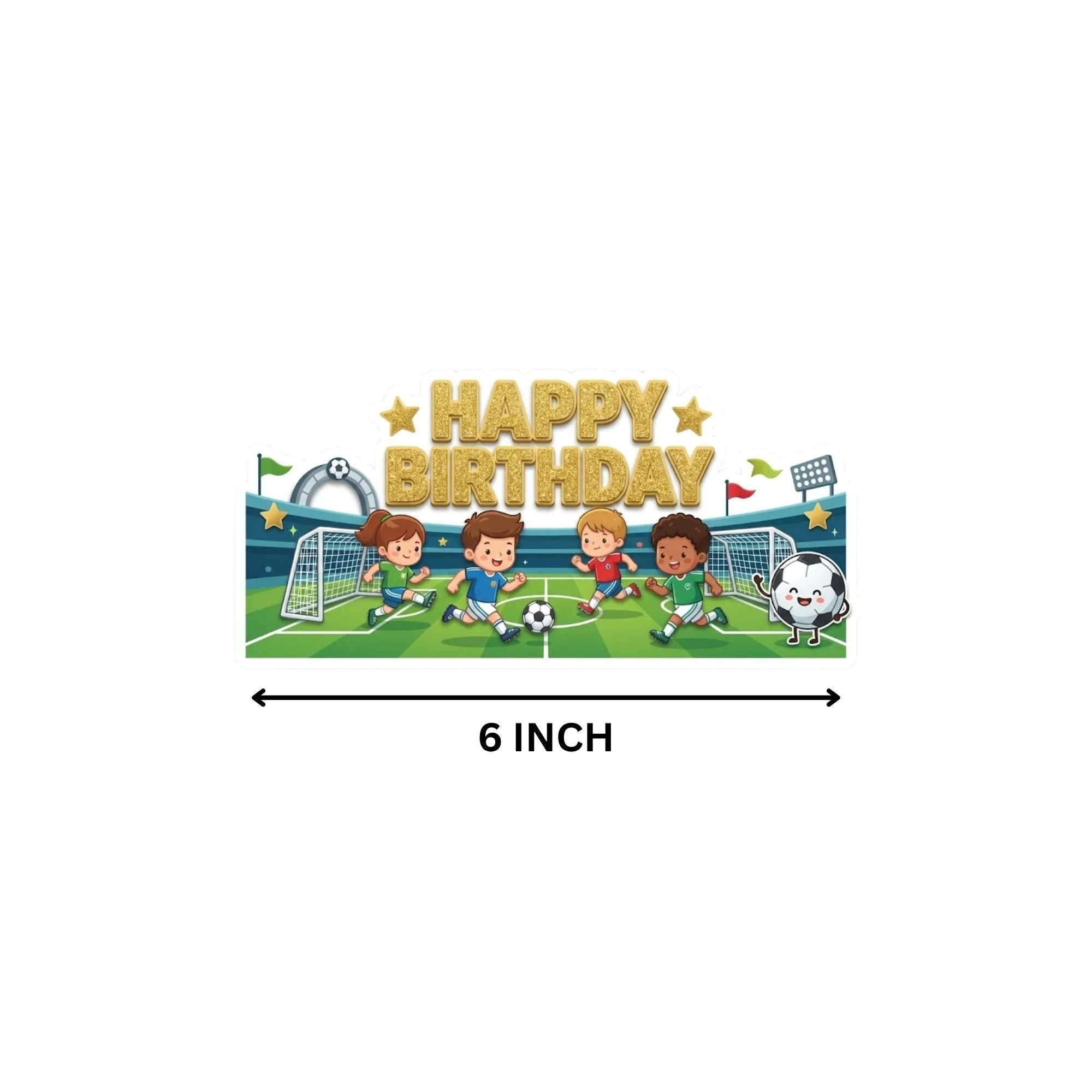 Football Birthday Cake Topper for Kids | Premium 300 GSM Cardstock | Cute Cartoon Party Decoration | Cake Decoration Topper for Birthday Party Supplies - Premium Handcrafted 300 GSM Party Supplies, Cake Topper by Party Decor Mall India - View 4