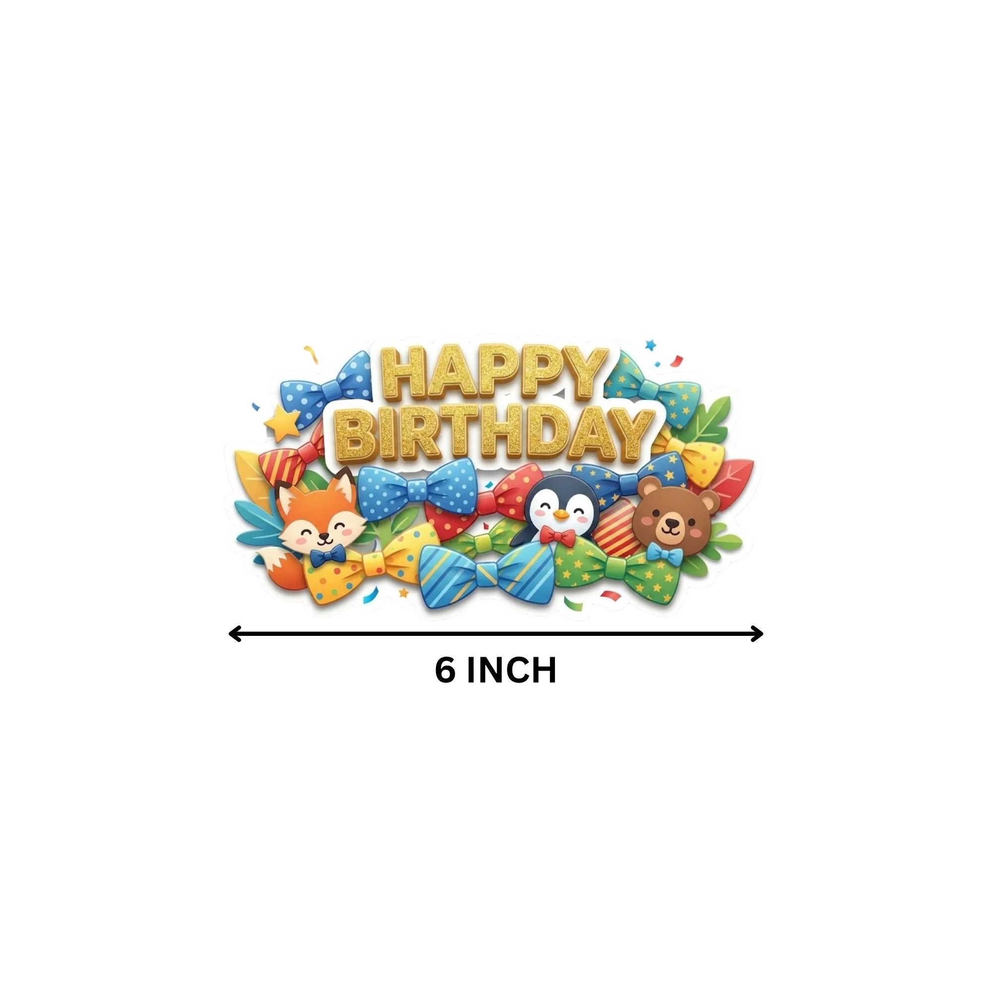 Woodland Animails Birthday Cake Topper for Kids | Premium 300 GSM Cardstock | Cute Cartoon Party Decoration | Cake Decoration Topper for Birthday Party Supplies - Premium Handcrafted 300 GSM Party Supplies, Cake Topper by Party Decor Mall India - View 4