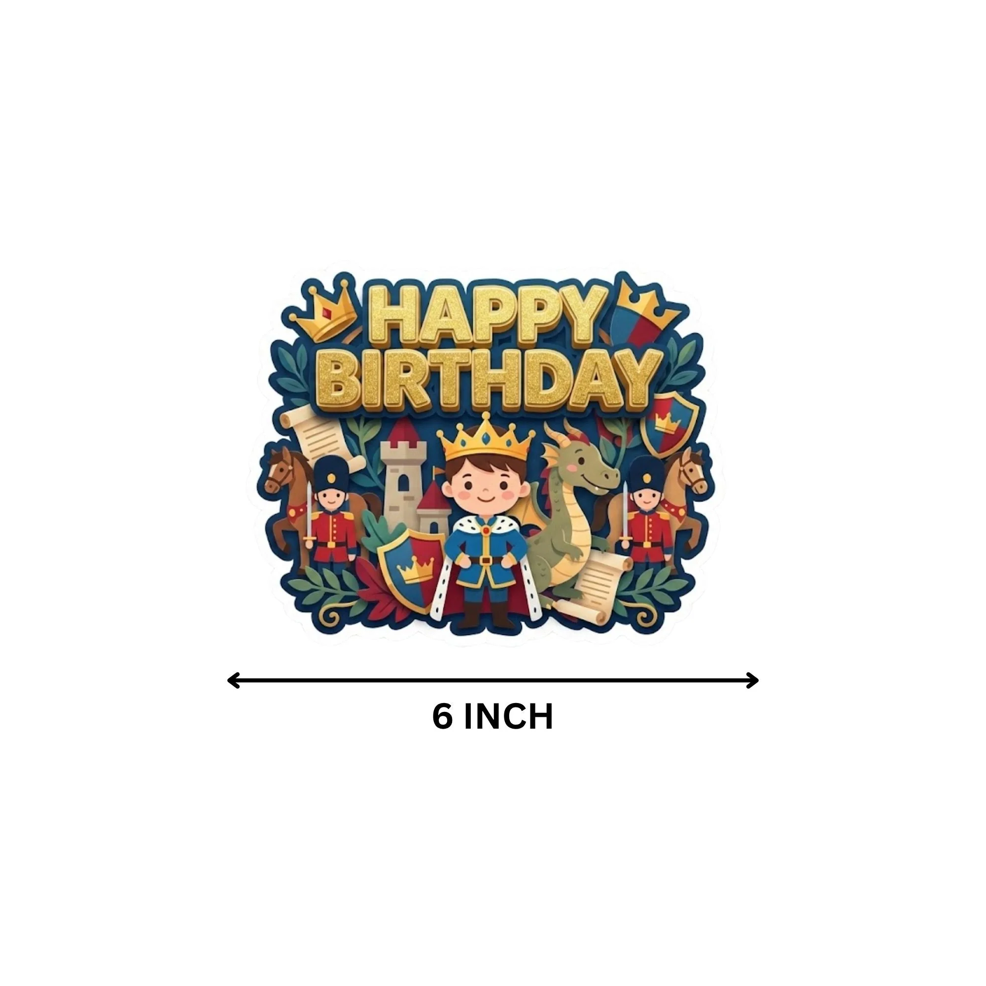Little Prince Birthday Cake Topper for Kids | Premium 300 GSM Cardstock | Cute Cartoon Party Decoration | Cake Decoration Topper for Birthday Party Supplies - Premium Handcrafted 300 GSM Party Supplies, Cake Topper by Party Decor Mall India - View 4