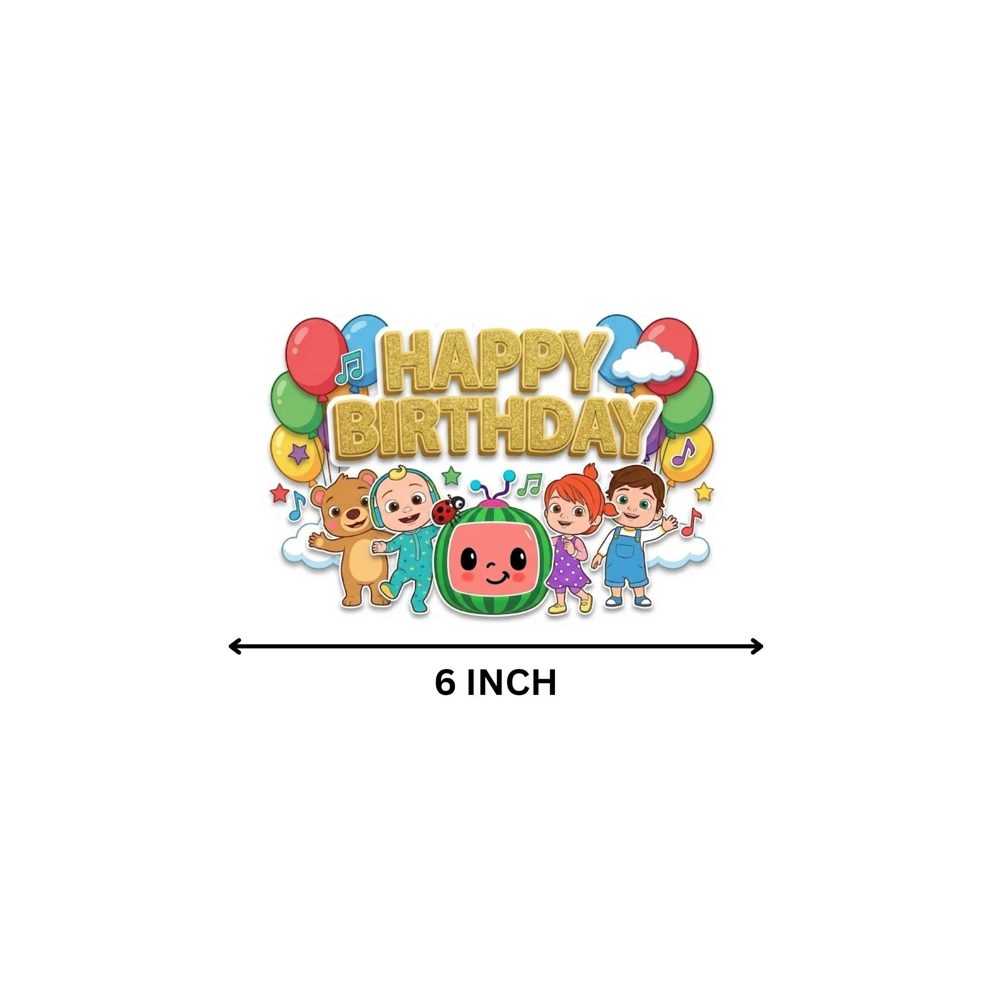 Cocomelon Birthday Cake Topper for Kids | Premium 300 GSM Cardstock | Cute Cartoon Party Decoration | Cake Decoration Topper for Birthday Party Supplies - Premium Handcrafted 300 GSM Party Supplies, Cake Topper by Party Decor Mall India - View 4
