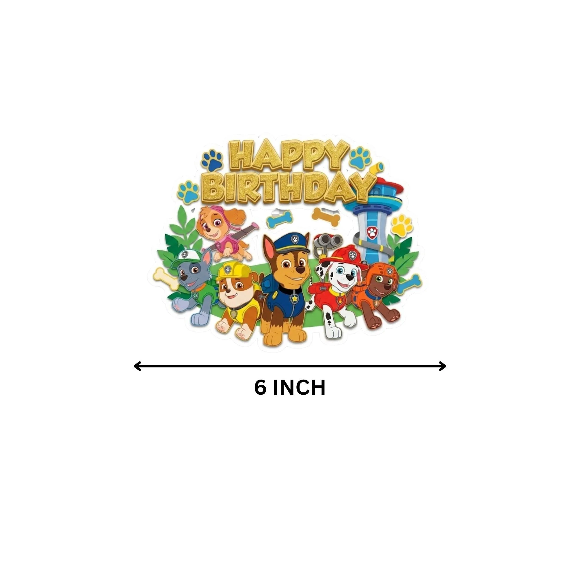 Paw Patrol Birthday Cake Topper for Kids | Premium 300 GSM Cardstock | Cute Cartoon Party Decoration | Cake Decoration Topper for Birthday Party Supplies - Premium Handcrafted 300 GSM Party Supplies, Cake Topper by Party Decor Mall India - View 4