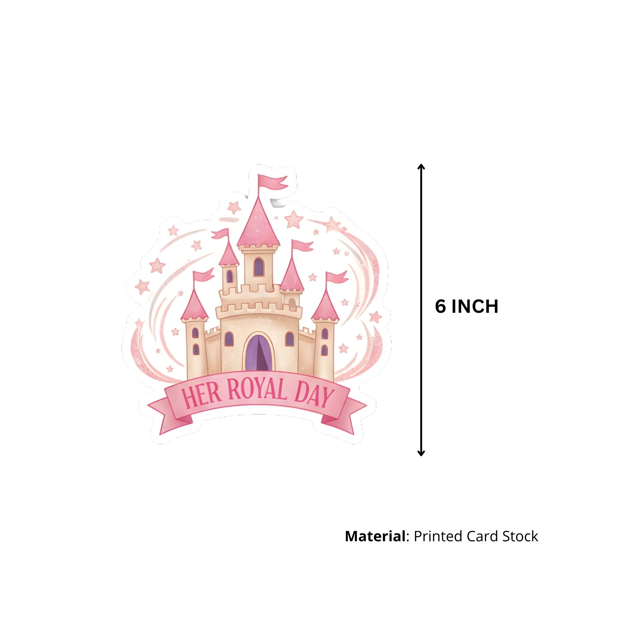Royal Princess Theme Birthday Cutouts (6 inches/250 GSM Cardstock/Mixcolour/12Pcs) - Premium Handcrafted 300 GSM Paper Cutouts by Party Decor Mall India - View 3