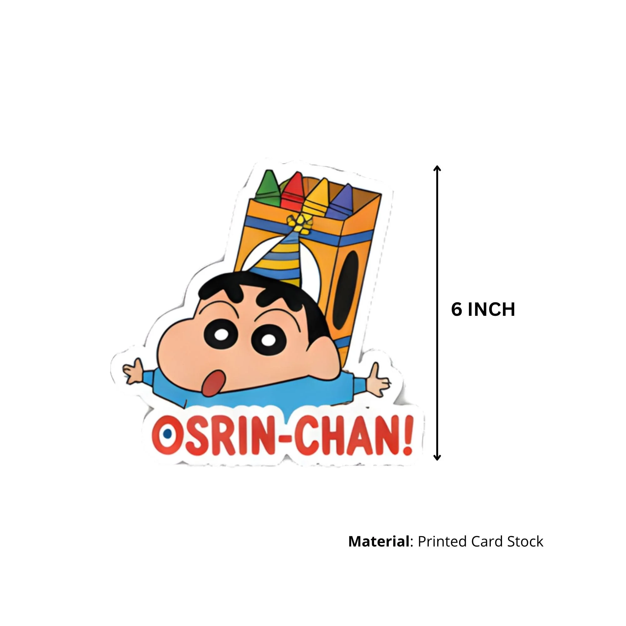 Shinchan Theme Birthday Cutouts (6 inches/250 GSM Cardstock/Mixcolour/12Pcs) - Premium Handcrafted 300 GSM Paper Cutouts by Party Decor Mall India - View 3