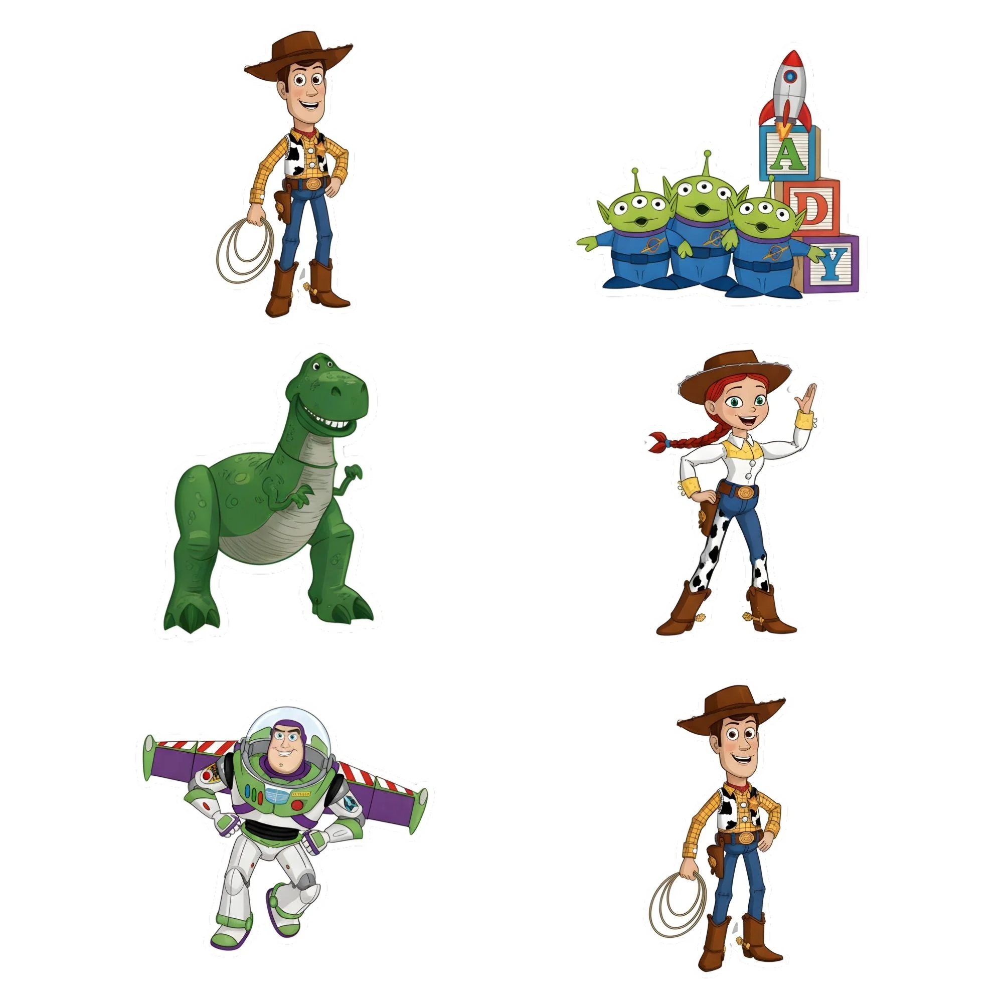 Toy Story Theme Birthday Cutouts (6 inches/250 GSM Cardstock/Mixcolour/12Pcs) - Premium Handcrafted 300 GSM Paper Cutouts by Party Decor Mall India - View 1