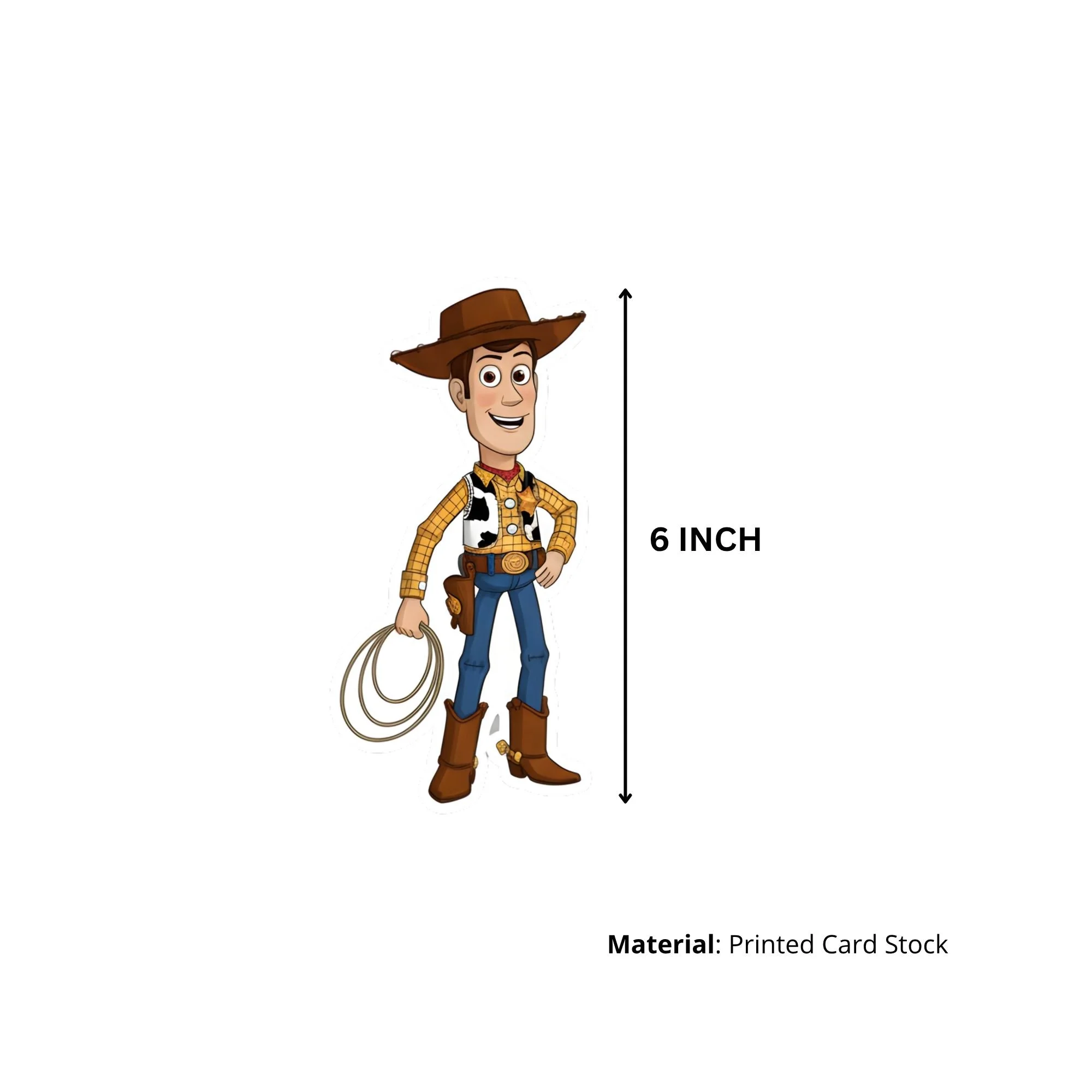 Toy Story Theme Birthday Cutouts (6 inches/250 GSM Cardstock/Mixcolour/12Pcs) - Premium Handcrafted 300 GSM Paper Cutouts by Party Decor Mall India - View 3