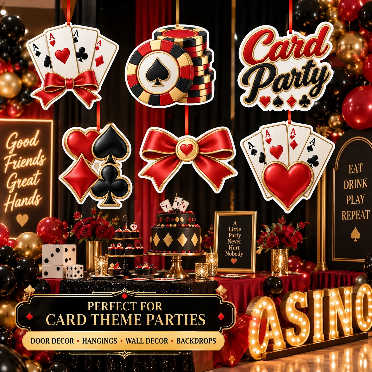 Card Party Theme Cutouts Birthday Party Supplies (Pack of 12) - 300 GSM Premium Cardstock Paper (Standard Size) - Premium Party Decor Supply by Party Decor Mall - View 6