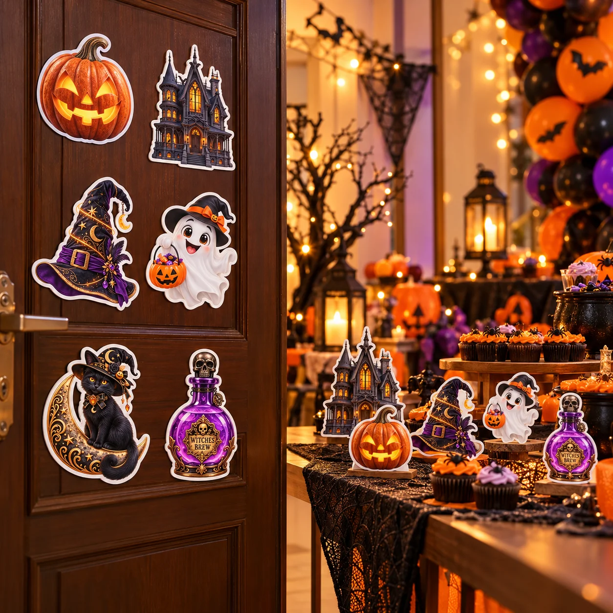 Halloween Theme Cutouts (Pack of 12) Party Supplies - 300 GSM Premium Cardstock Paper (Standard Size) [Single Sided HD Print] - Premium Party Decor Supply by Party Decor Mall - View 3