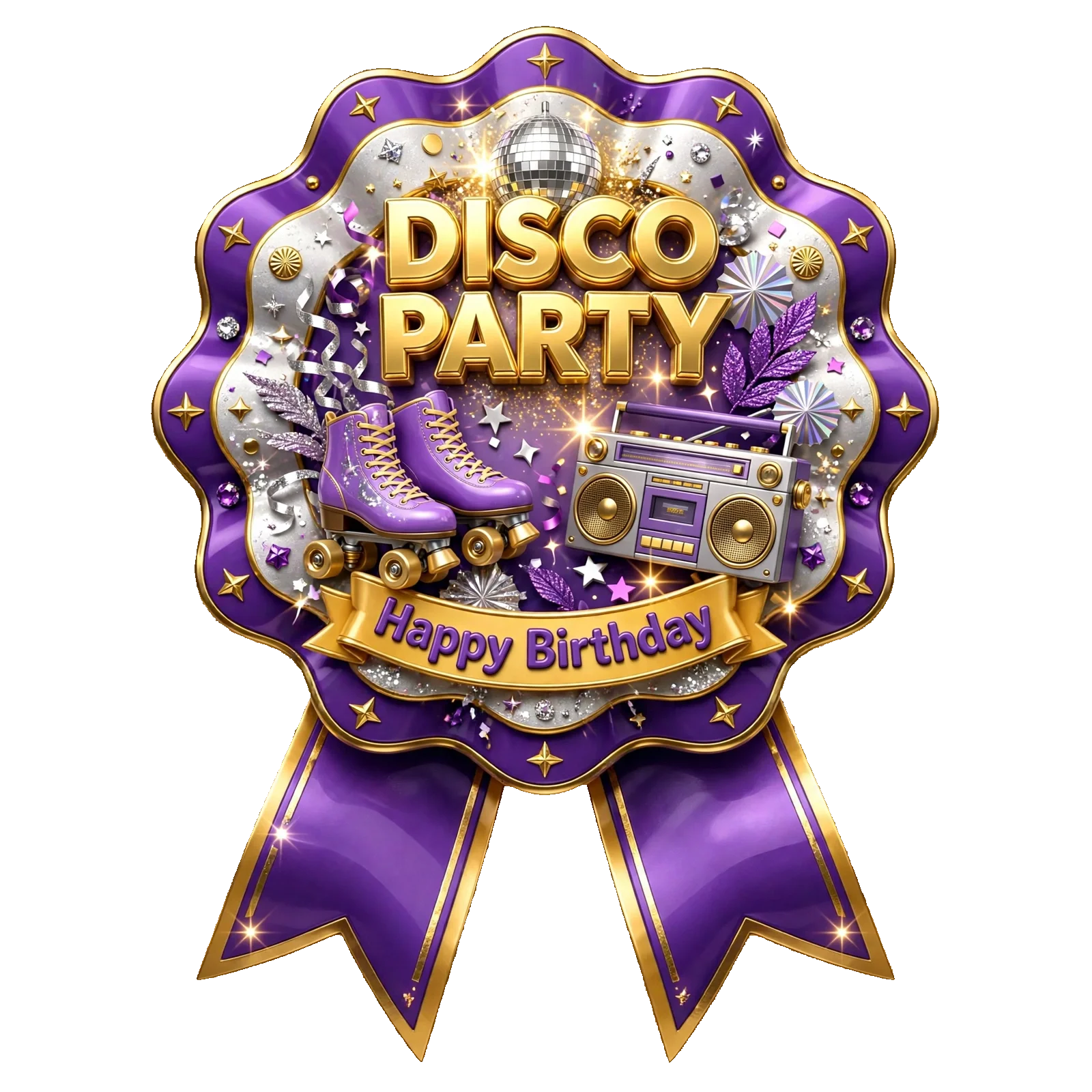 Disco Party Theme Theme Badges Birthday Party Supplies (PACK OF 16) - 300 GSM Premium Cardstock with Pin (3.7 x 3 Inch) - Premium Party Decor Supply by Party Decor Mall - View 1