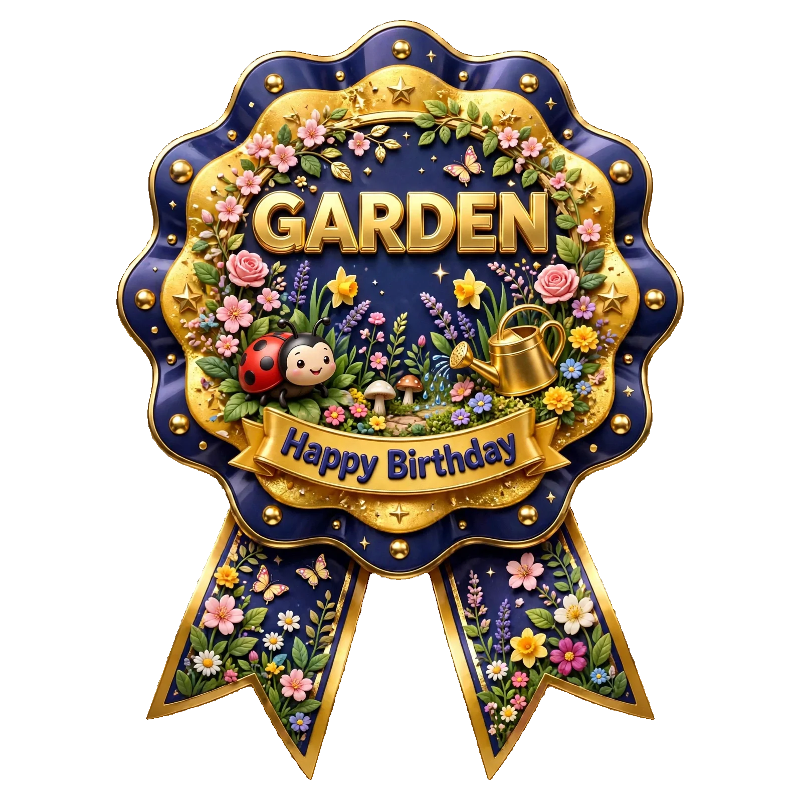 Garden Theme Theme Badges Birthday Party Supplies (PACK OF 16) - 300 GSM Premium Cardstock with Pin (3.7 x 3 Inch) - Premium Party Decor Supply by Party Decor Mall - View 1