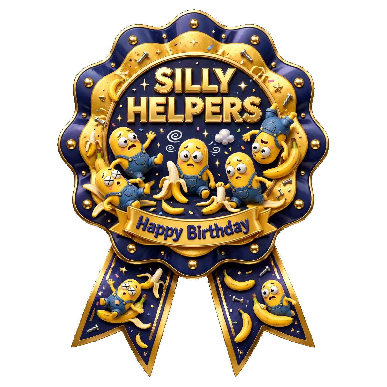 Minions Theme Theme Badges Birthday Party Supplies (PACK OF 16) - 300 GSM Premium Cardstock with Pin (3.7 x 3 Inch) - Premium Party Decor Supply by Party Decor Mall - View 1