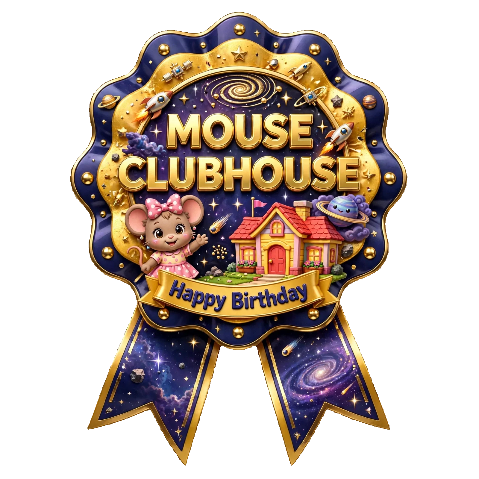 Minnie Mouse Clubhouse Theme Theme Badges Birthday Party Supplies (PACK OF 16) - 300 GSM Premium Cardstock with Pin (3.7 x 3 Inch) - Premium Party Decor Supply by Party Decor Mall - View 1