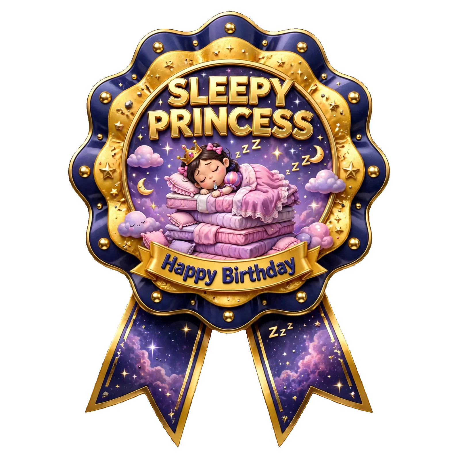 Sleeping Beauty Theme Theme Badges Birthday Party Supplies (PACK OF 16) - 300 GSM Premium Cardstock with Pin (3.7 x 3 Inch) - Premium Party Decor Supply by Party Decor Mall - View 1