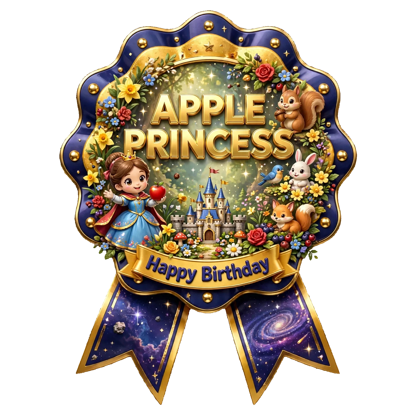 Snow White Theme Theme Badges Birthday Party Supplies (PACK OF 16) - 300 GSM Premium Cardstock with Pin (3.7 x 3 Inch) - Premium Party Decor Supply by Party Decor Mall - View 1