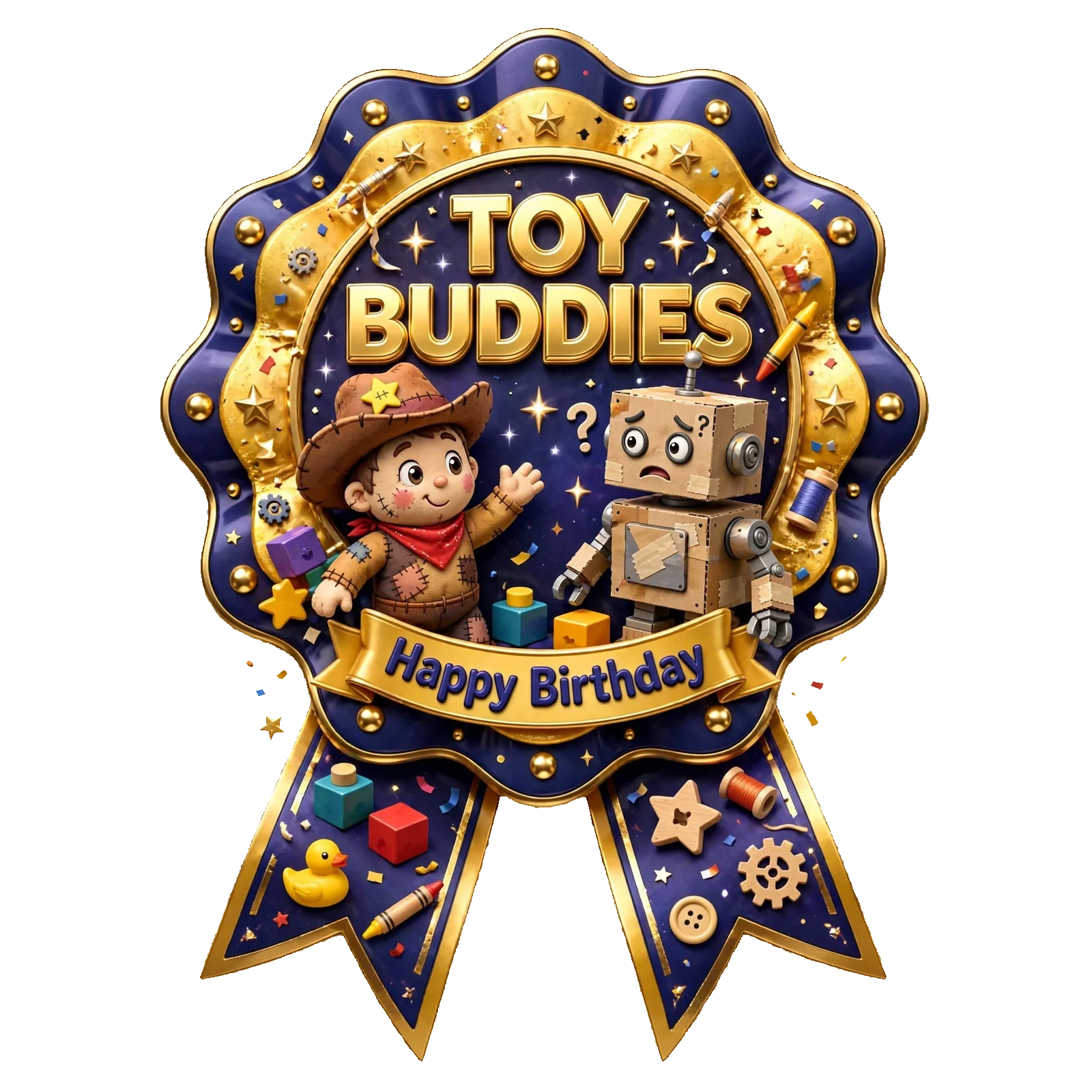 Toy Story Theme Theme Badges Birthday Party Supplies (PACK OF 16) - 300 GSM Premium Cardstock with Pin (3.7 x 3 Inch) - Premium Party Decor Supply by Party Decor Mall - View 1