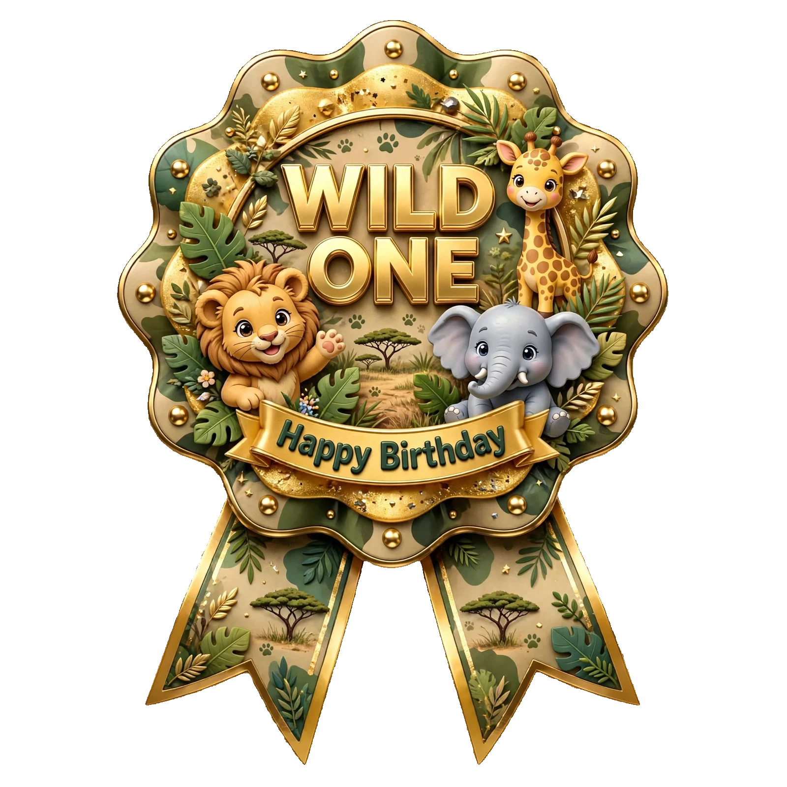 Wild One Theme Theme Badges Birthday Party Supplies (PACK OF 16) - 300 GSM Premium Cardstock with Pin (3.7 x 3 Inch) - Premium Party Decor Supply by Party Decor Mall - View 1