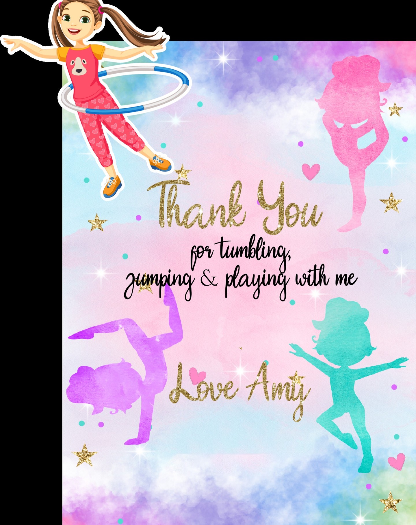 Gymnastic Theme Thank You cards