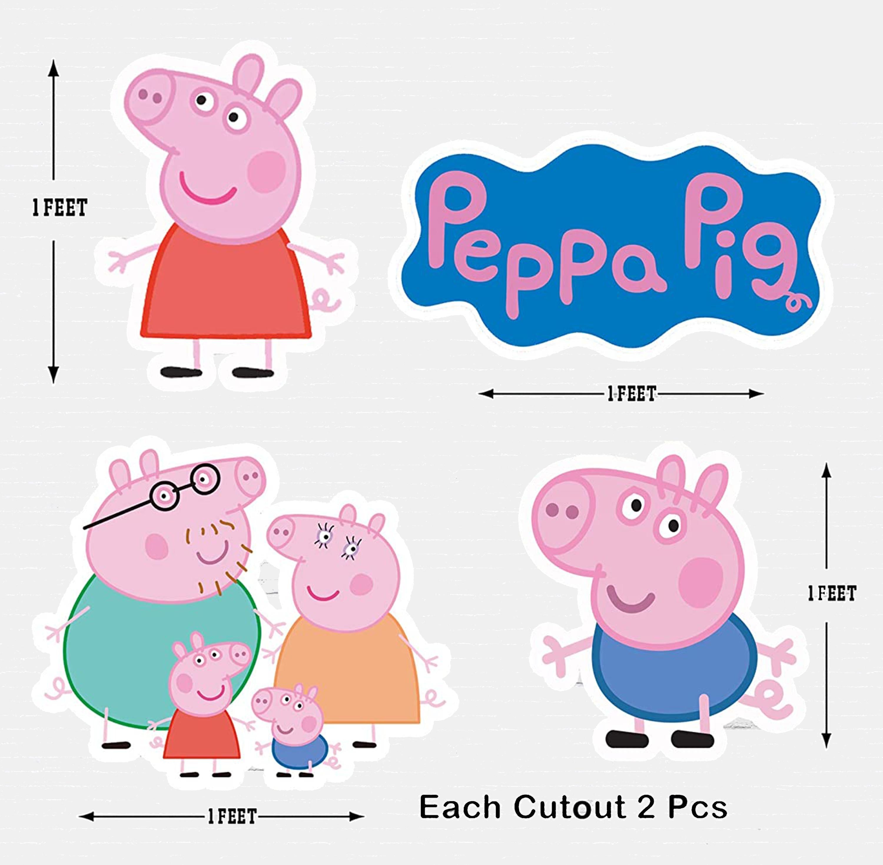 Piglet Theme 1ft Cutouts for Birthday Party Decorations 8 Pcs