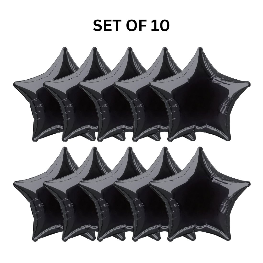 Star Black 10″ inch Foil Balloon for Birthday Party, Anniversary Pack of 10 - Premium Handcrafted 300 GSM Foil Balloon by Party Decor Mall India - View 3